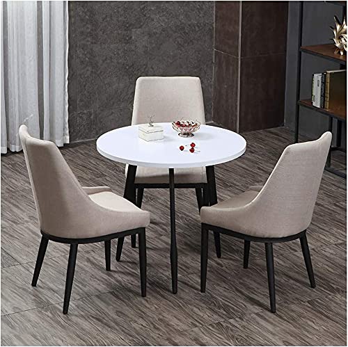 AURAW 24 Inch Round Coffee Table Set of 4 - Modern Apricot Side Table for Living Room, Office, Balcony & Outdoor Garden - Perfect for Small Spaces, Hotel Reception & Dining Areas