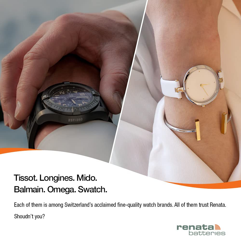 Renata 337 (SR416SW) Silver Oxide Watch Batteries - 5 Pack - Long-Lasting Power for Watches, Calculators & Medical Devices