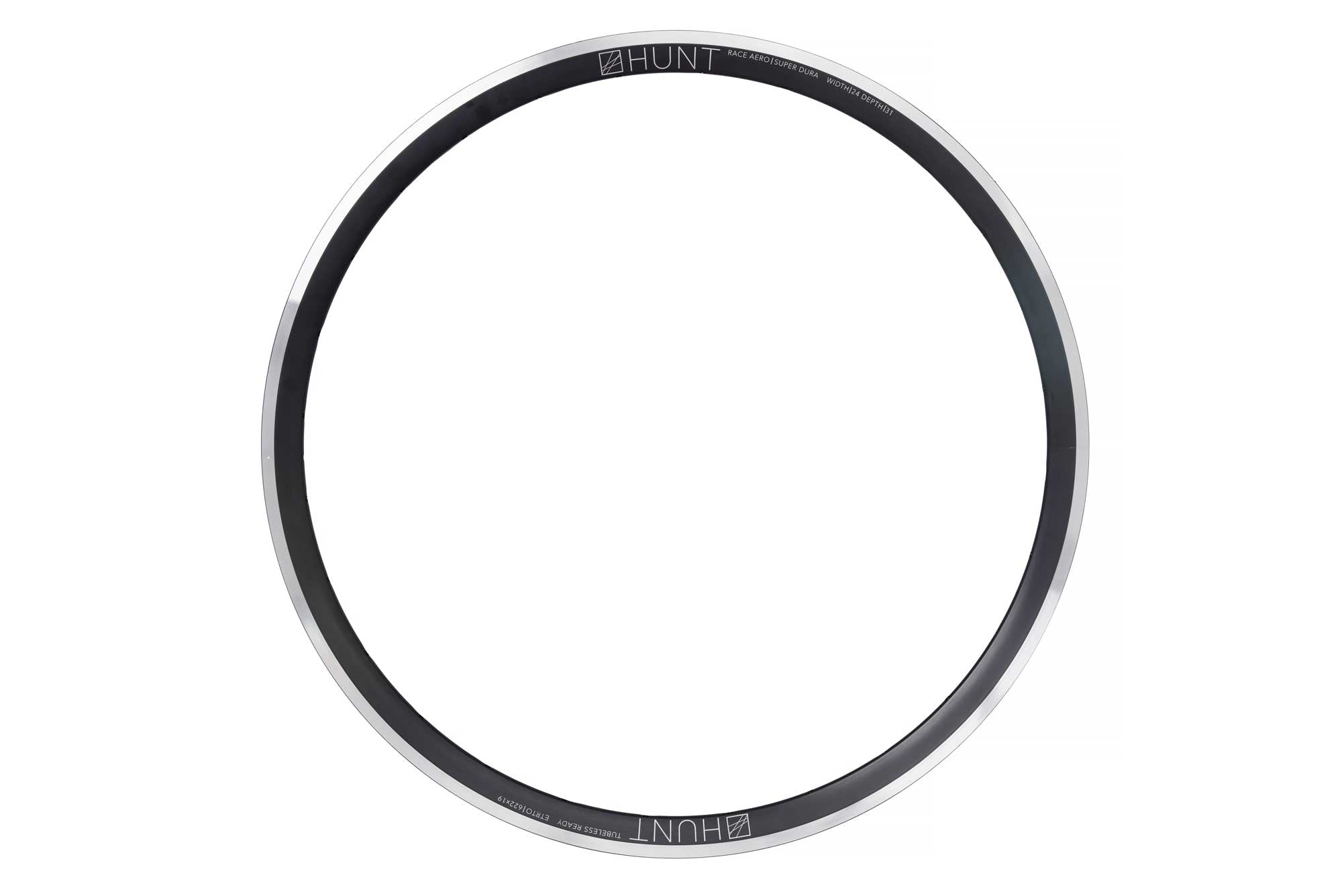 HUNT Race Aero SuperDura Rim - Lightweight Carbon Fiber Front Wheel for Road Bikes | High-Speed Performance Cycling & Competitive Racing