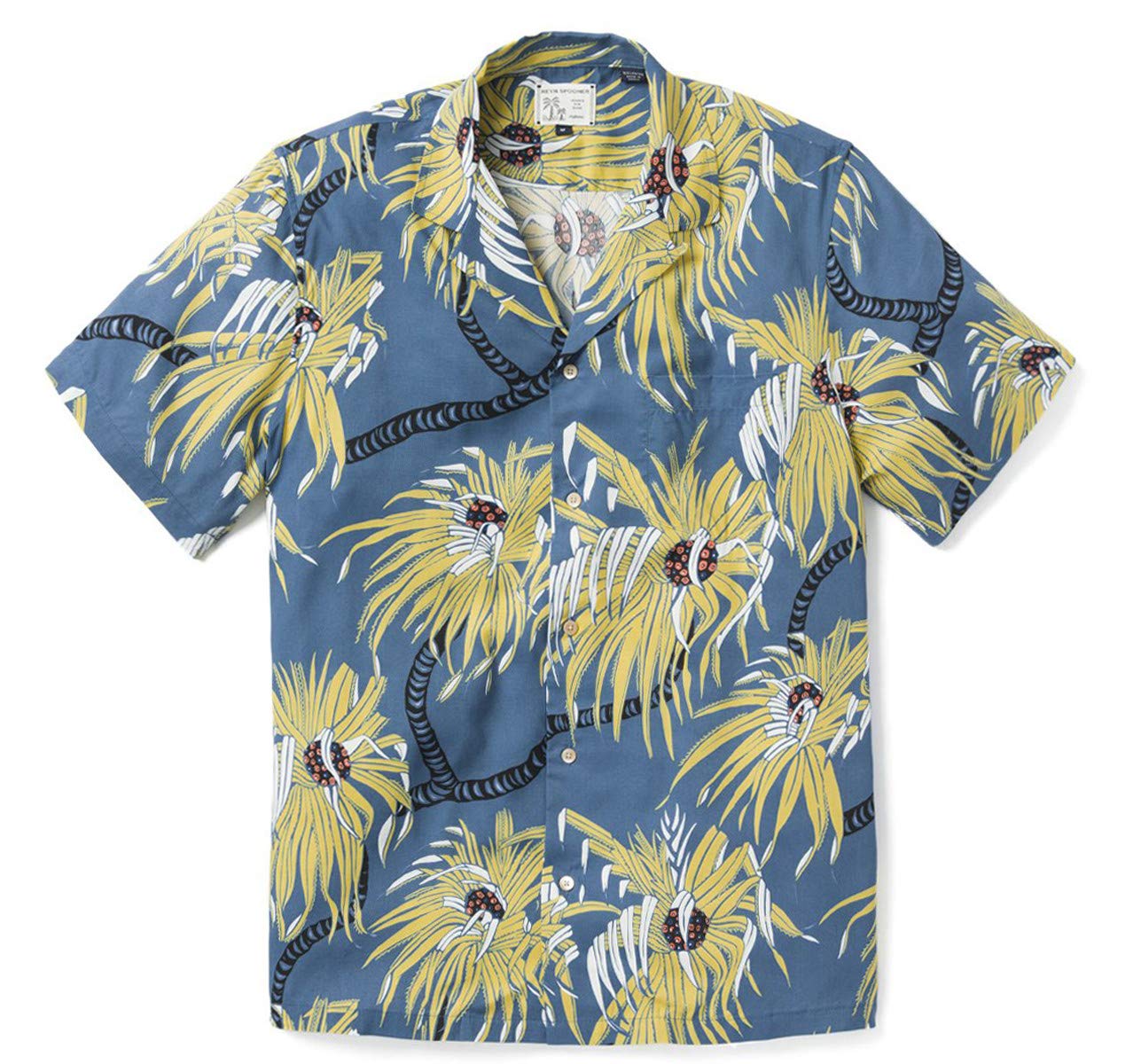 Reyn Spooner Pololu Men's Classic Camp Shirt - Button Front, Print Matched Pocket | Casual Summer Wear, Beach Outfit, Hawaiian Shirt for Vacation & Outdoor Activities