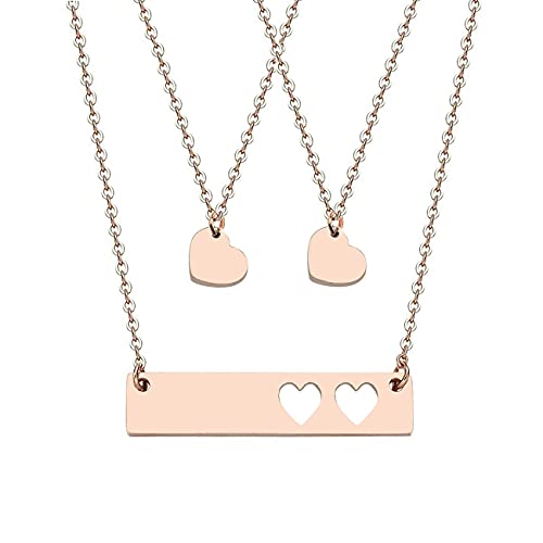 Rose Gold bar set--2 hearts