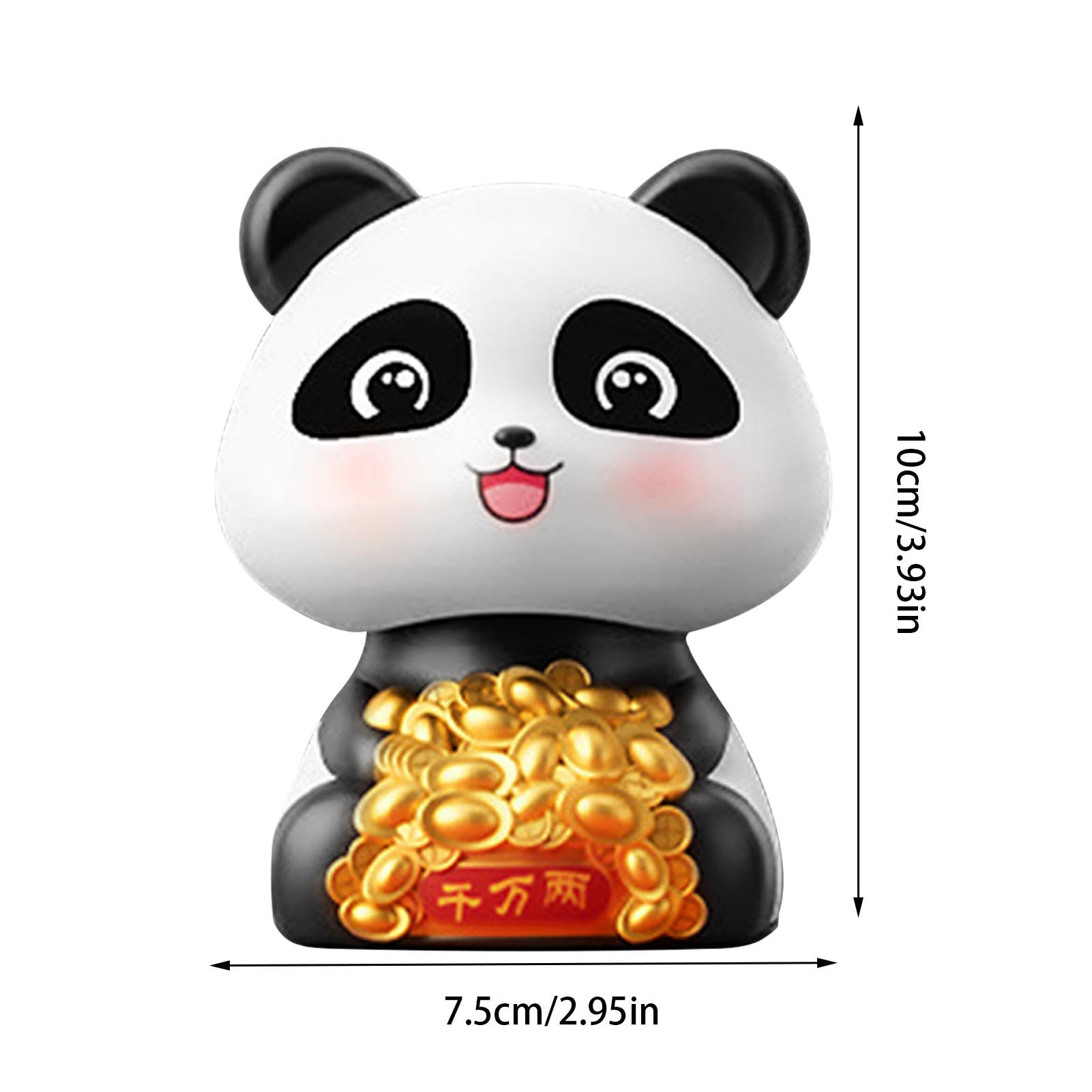 Solar Powered Shaking Head Lucky Panda Car Dashboard Decor - Cute Panda Ornament for Car Accessories | Perfect for Car Interior Decoration, Gift Idea & Good Luck Charm