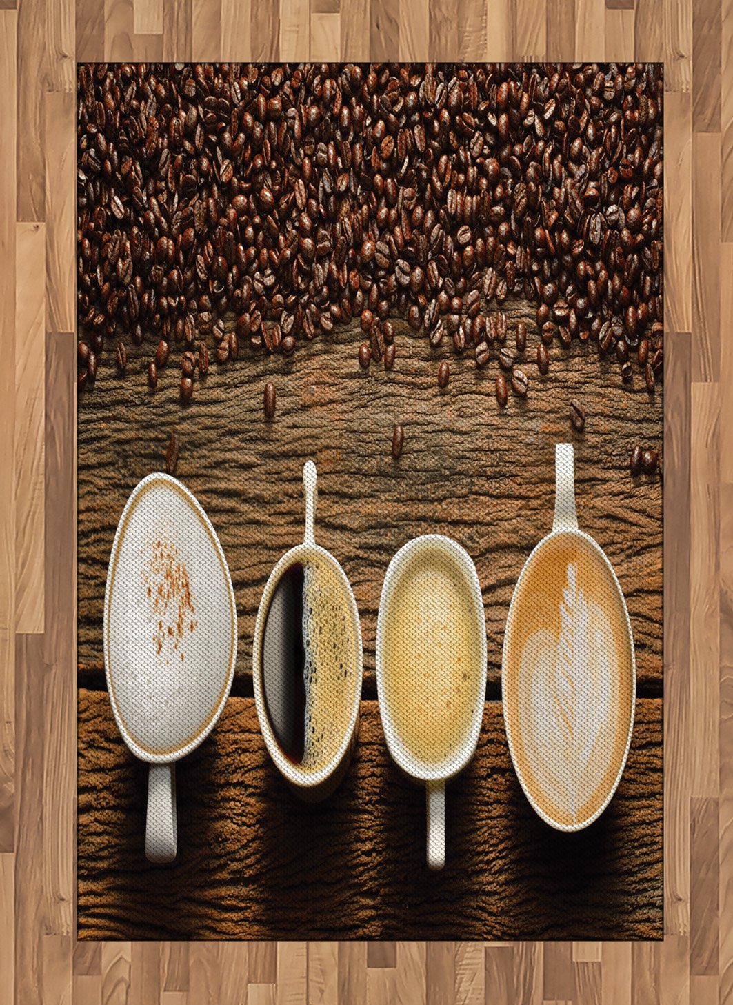 Ambesonne Coffee Themed Area Rug - 4' x 5'7