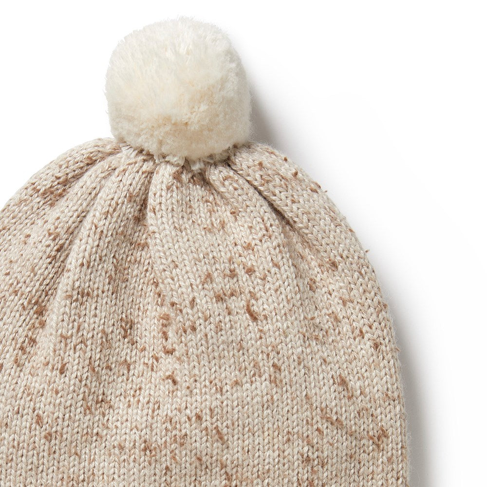Almond Fleck Knitted Beanie Hat for Women & Men - Soft Winter Warm Hat for Outdoor Activities, Skiing, Hiking & Casual Wear