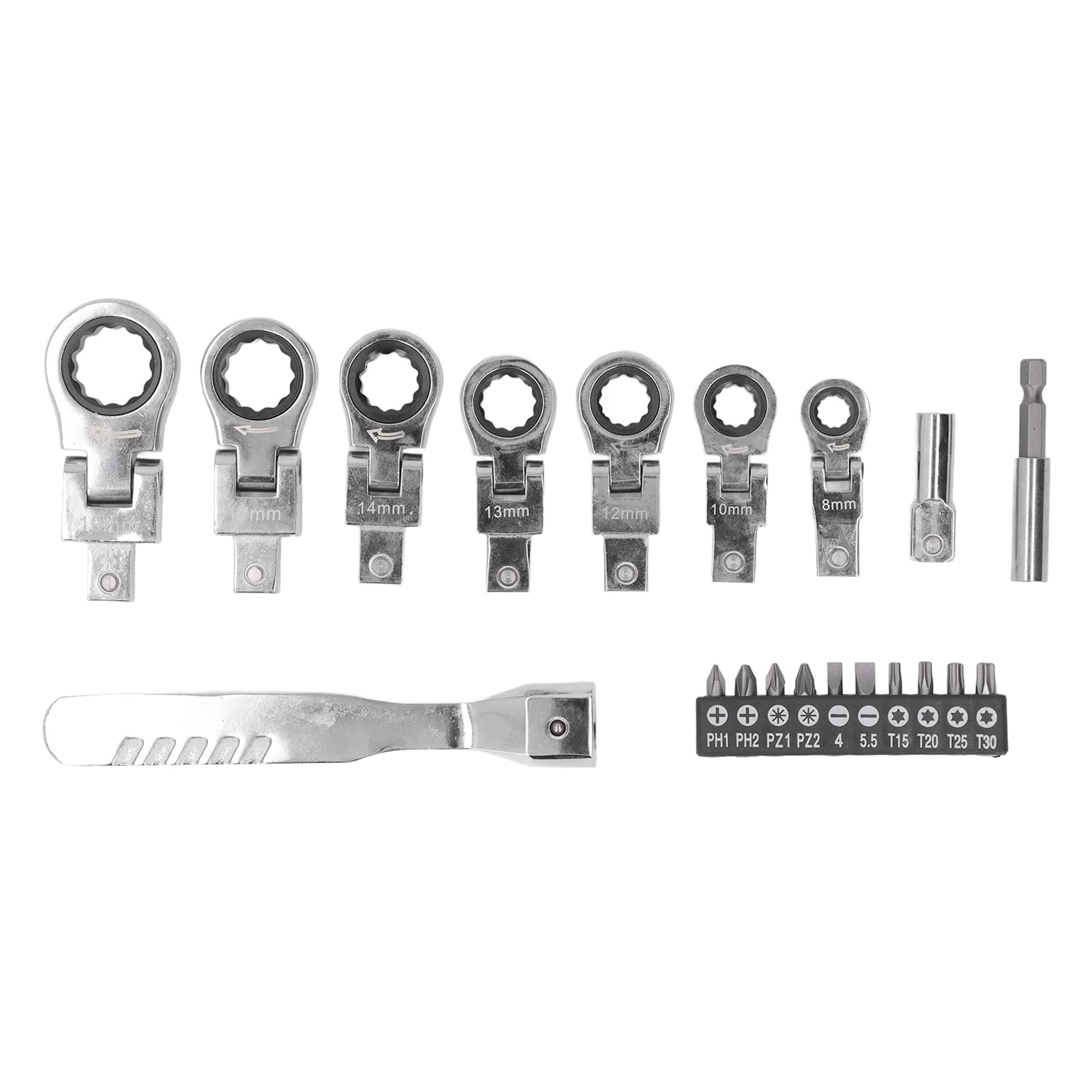 20-Piece Ratcheting Wrench Set with Quick Release & 180° Rotation - Professional Ratchet Screwdriver Bit Kit for Automotive Repair, Home Maintenance & DIY Projects