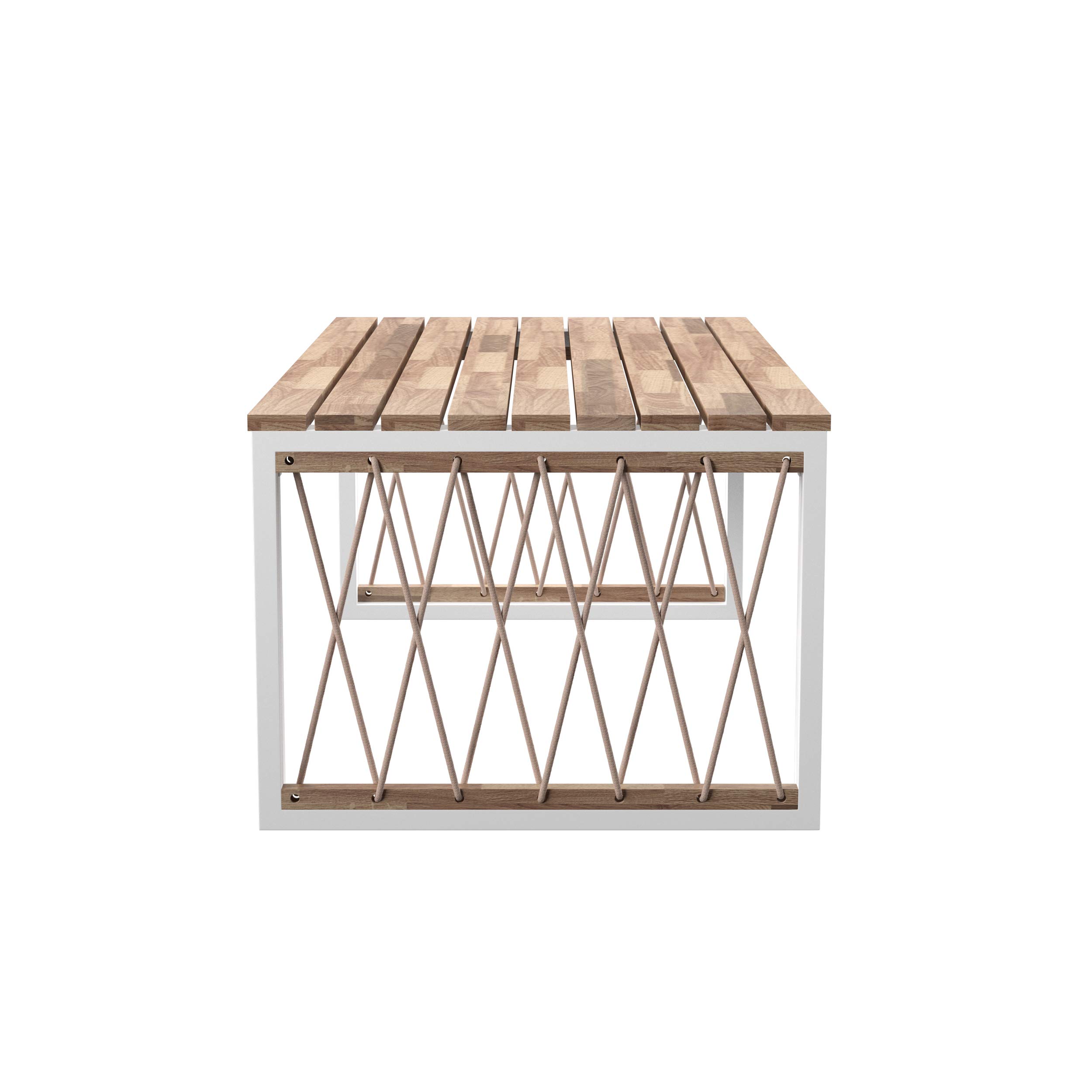 SEI Furniture Wallmond Coffee Table - Natural & White Finish - Modern Living Room Center Table for Home Decor & Small Space