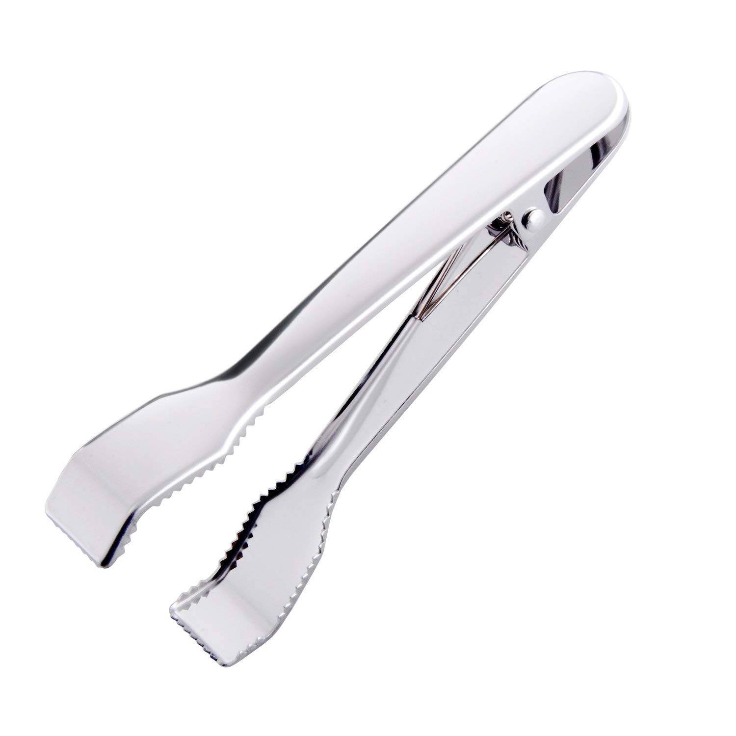 Premium 18/8 Stainless Steel Ice Tongs with Teeth - 6-3/4 Inch Ice Bucket Tongs for Sugar Cubes, Tea Party & Coffee Bar - Perfect for Cocktail Serving, Home Entertaining & Restaurant Use