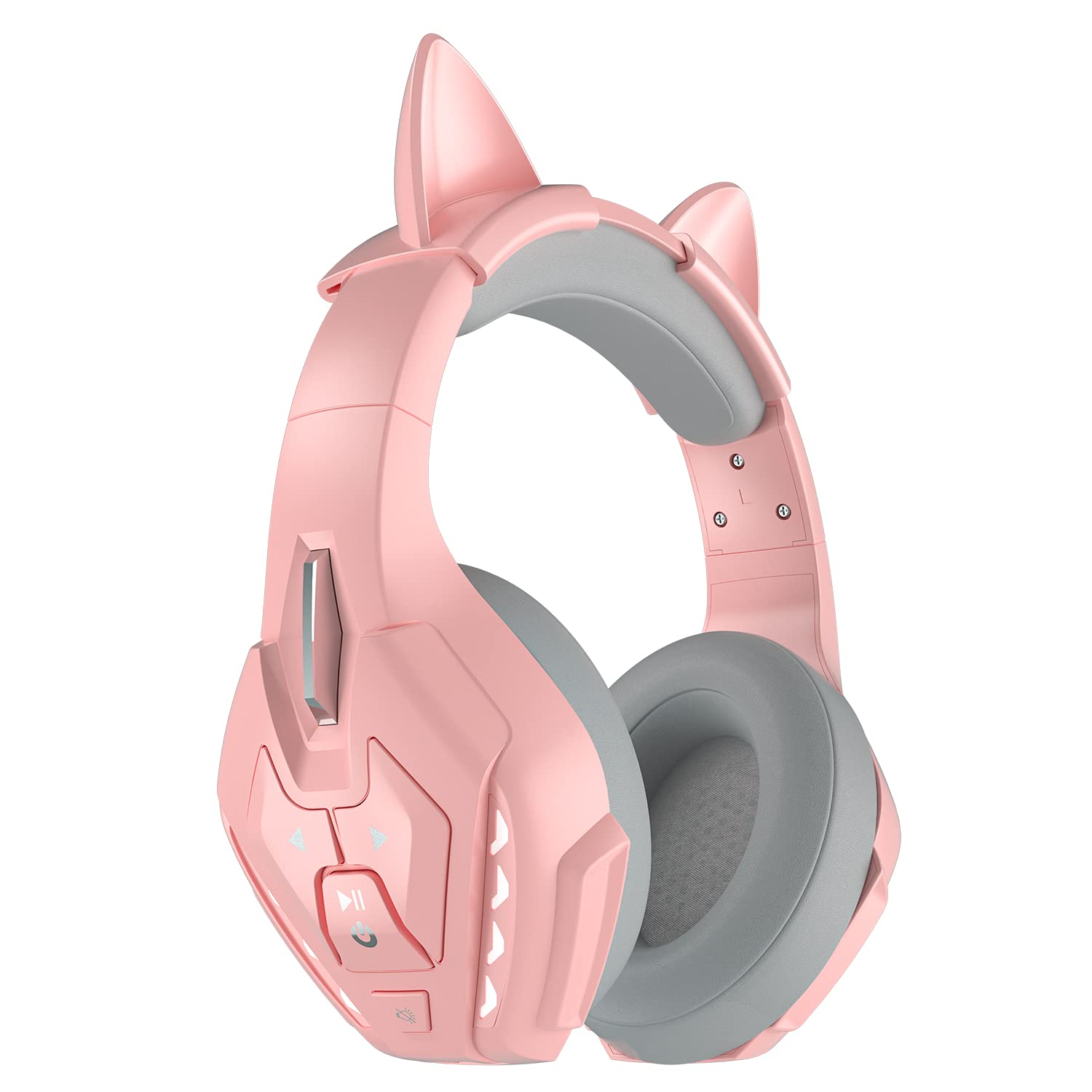 PHOINIKAS PS5 Gaming Headset - Wireless Bluetooth 5.3 Headphones with Stereo Sound & Detachable Mic for PS4, PS5, PC, Nintendo Switch, Xbox One, Laptop, Phone & Tablet - 40H Playtime (Pink) - Perfect for Gaming, Streaming & Online Classes
