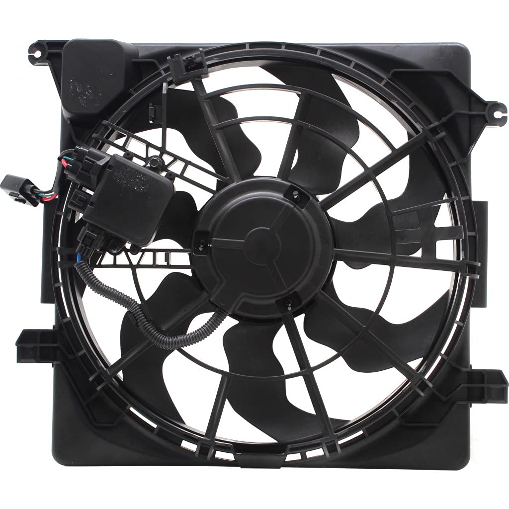 2017-2020 Kia Sportage Radiator & Condenser Cooling Fan Assembly - HY3115154 Replacement Part for 2WD Models | Perfect for Engine Cooling System Maintenance & Summer Road Trips