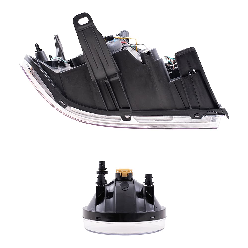 Brock Replacement Headlights & Fog Lights 4-Piece Set - Compatible with 2007-2013 GMC Sierra 1500 & 2007-2014 Sierra 2500/3500 - Driver & Passenger Side - Durable LED Lighting for Off-Road, Night Driving & Enhanced Visibility