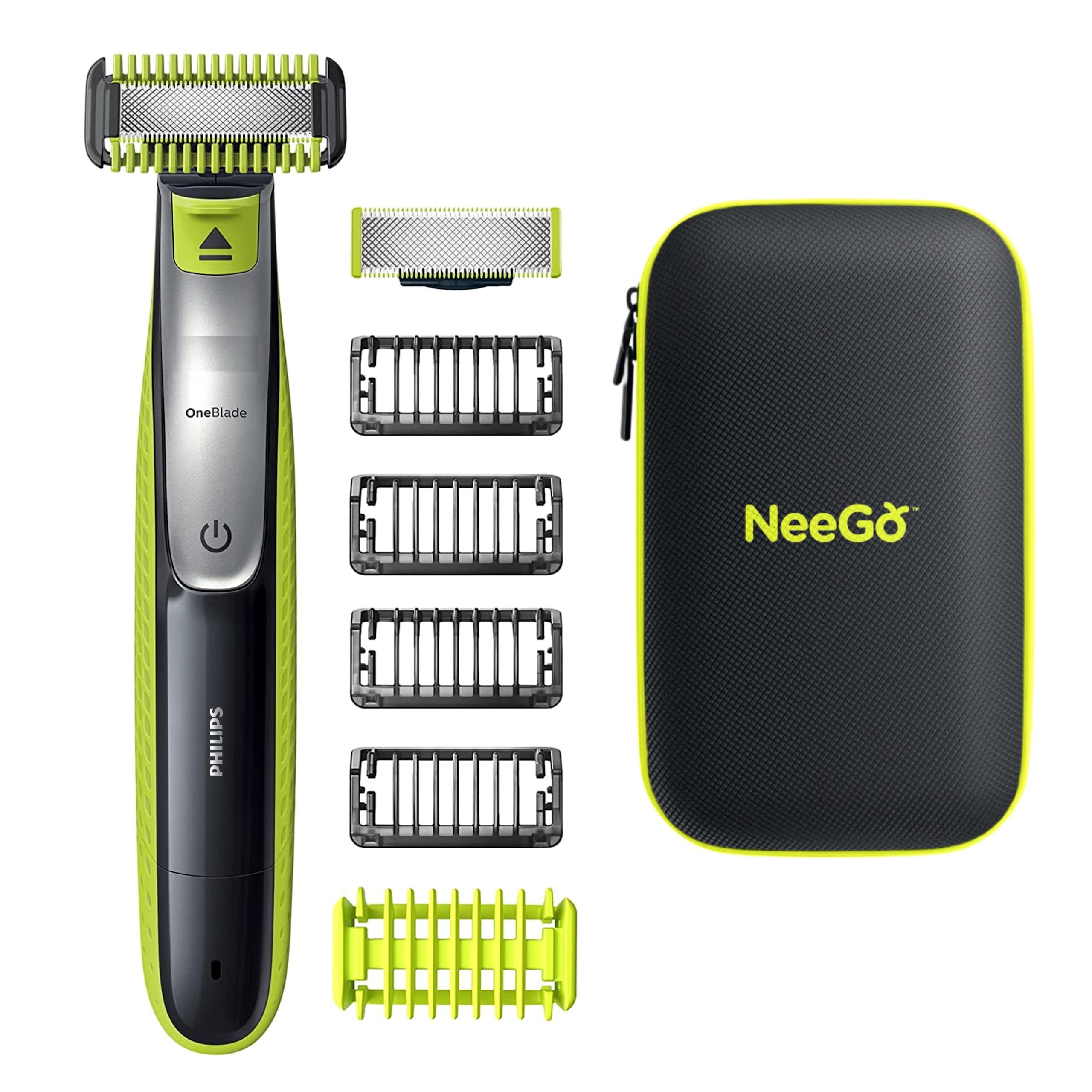 Philips Norelco OneBlade QP2630 Hybrid Electric Razor & Body Trimmer for Men - Waterproof Shaver with NeeGo Travel Case | Perfect for Travel, Gym & Daily Grooming