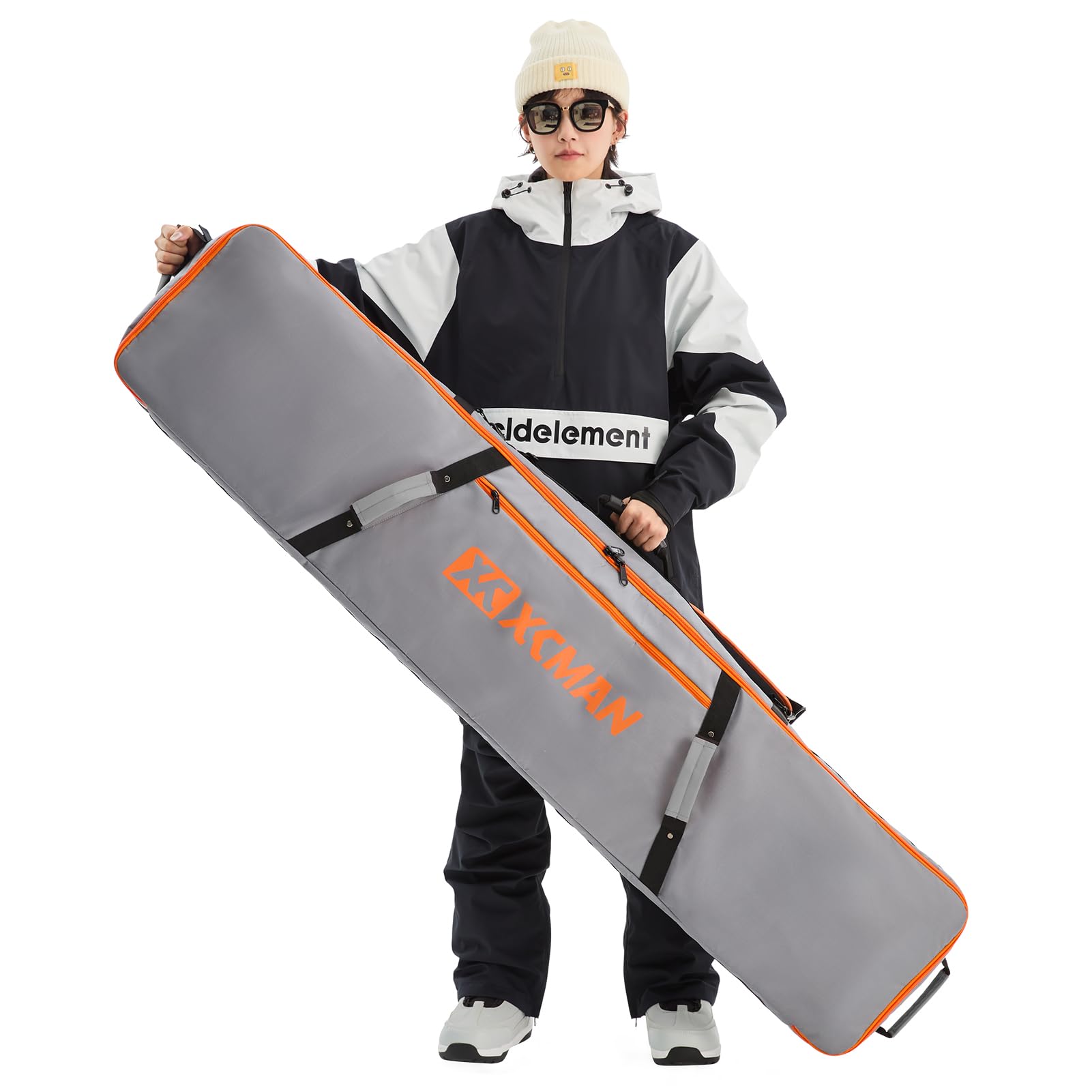 XCMAN Waterproof Padded Snowboard Bag for Air Travel - Heavy Duty Ski & Snowboarding Gear Bag for Boots, Bindings & Accessories | Perfect for Winter Sports, Ski Trips & Mountain Vacations