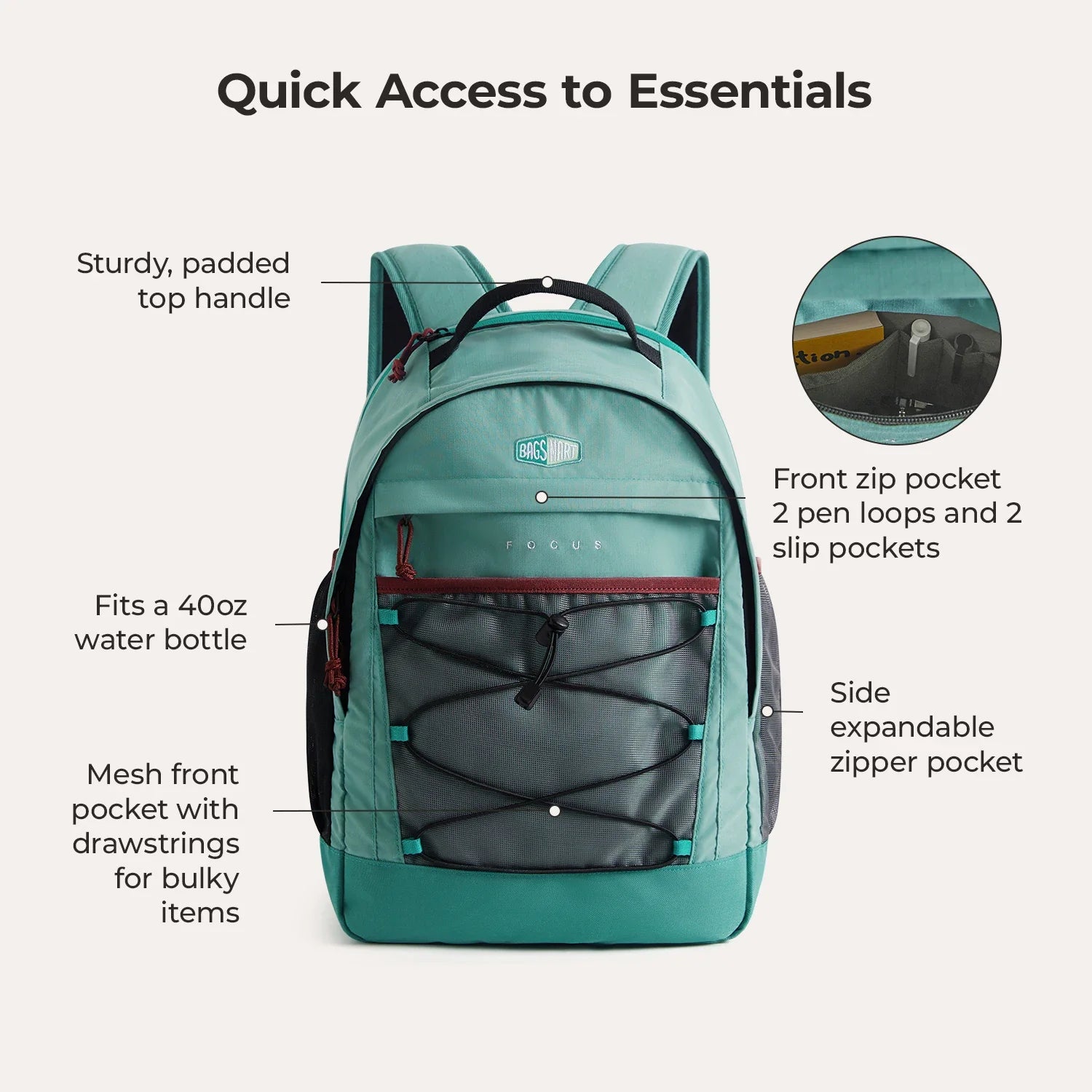 15.6 Inch Laptop Backpack for Men & Women - Waterproof Travel Backpack with USB Charging Port - Perfect for Work, School, and Business Trips