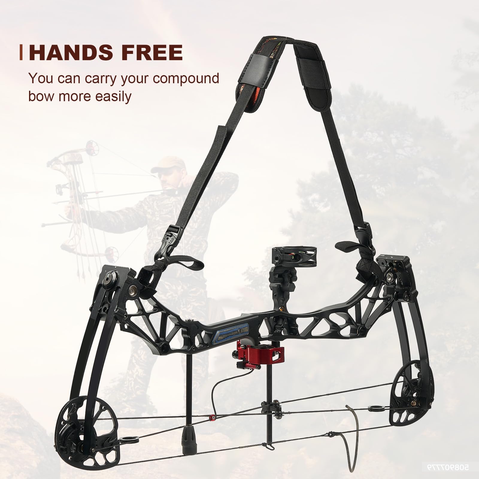 TOPARCHERY Compound Bow Sling - Adjustable Shoulder Strap for Hunting & Archery - Durable Carry Bag for Compound Bows - Perfect for Outdoor Hunting, Target Practice & Field Archery