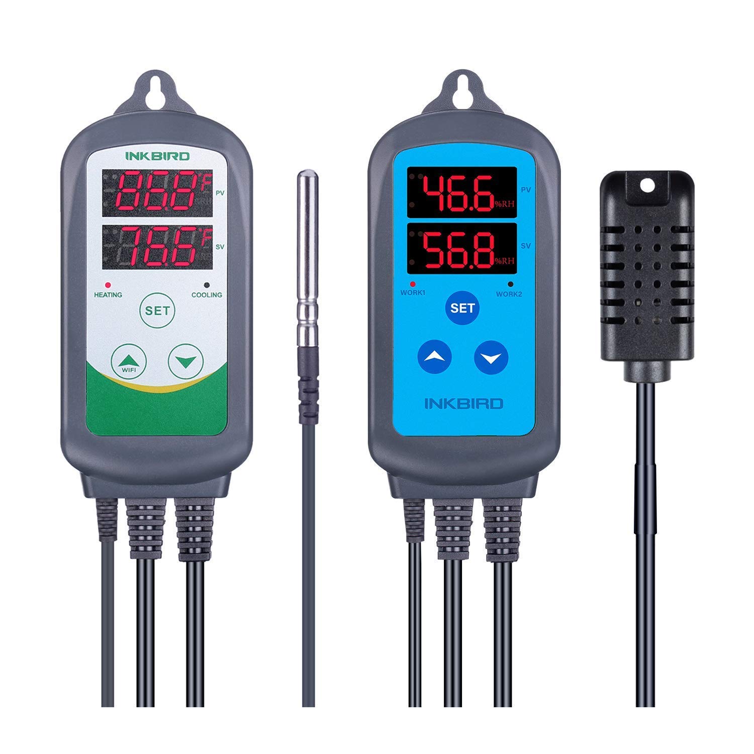 Inkbird ITC-308 Digital Temperature Controller & IHC-200 Humidity Controller - Dual Stage Thermostat for Homebrew, Reptile Tanks, Greenhouse & Aquarium Use