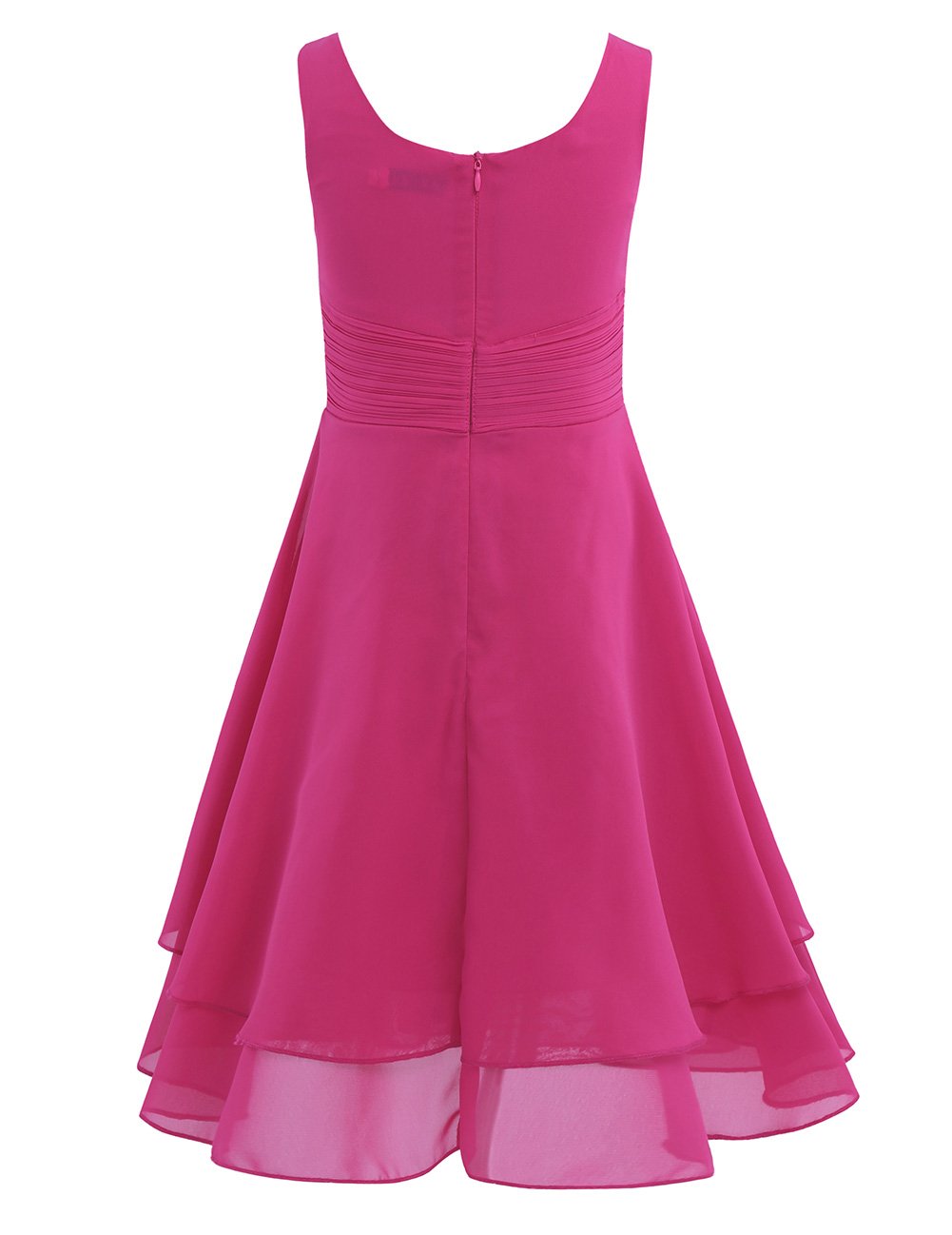 Girls Sleeveless Chiffon Flower Dress for Wedding & Party