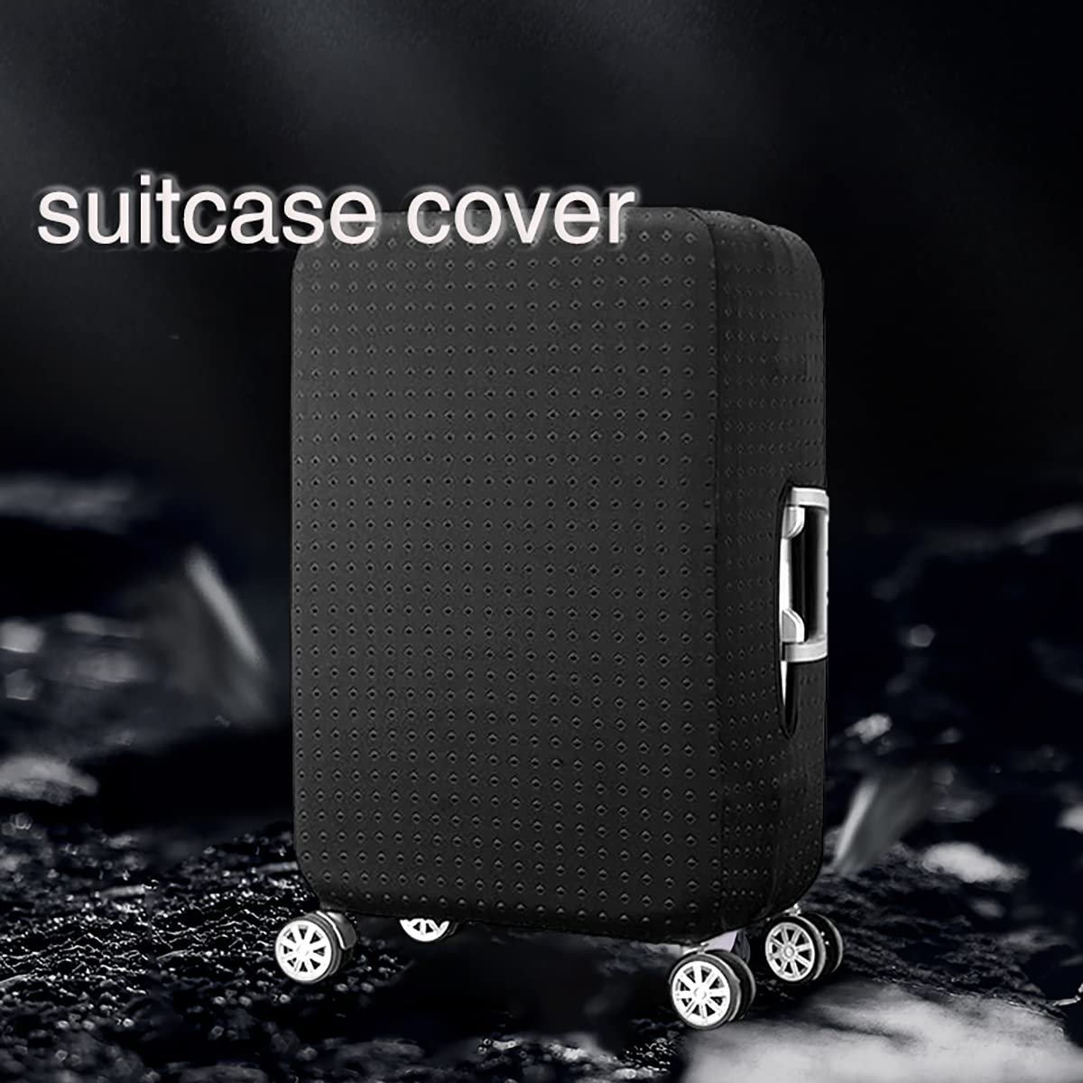 THome Washable Elastic Spandex Luggage Cover - Protective Suitcase Protector Fits 26-29 Inch Black | Durable Travel Accessory for Airlines, Vacation & Business Trips