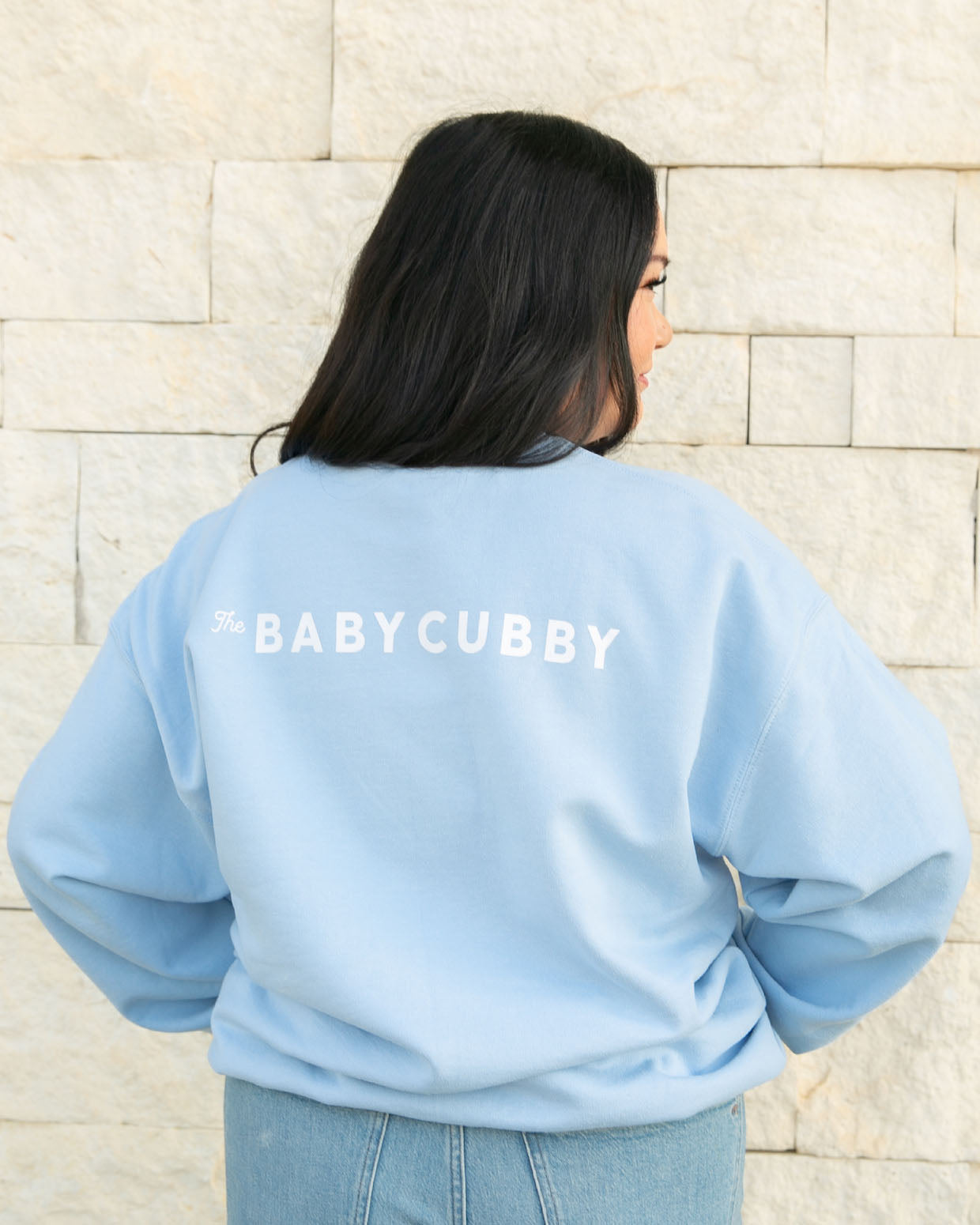 Cubby Mama Light Blue Crewneck Sweatshirt for Women - Soft Casual Pullover for Everyday Wear, Lounge & Outfits
