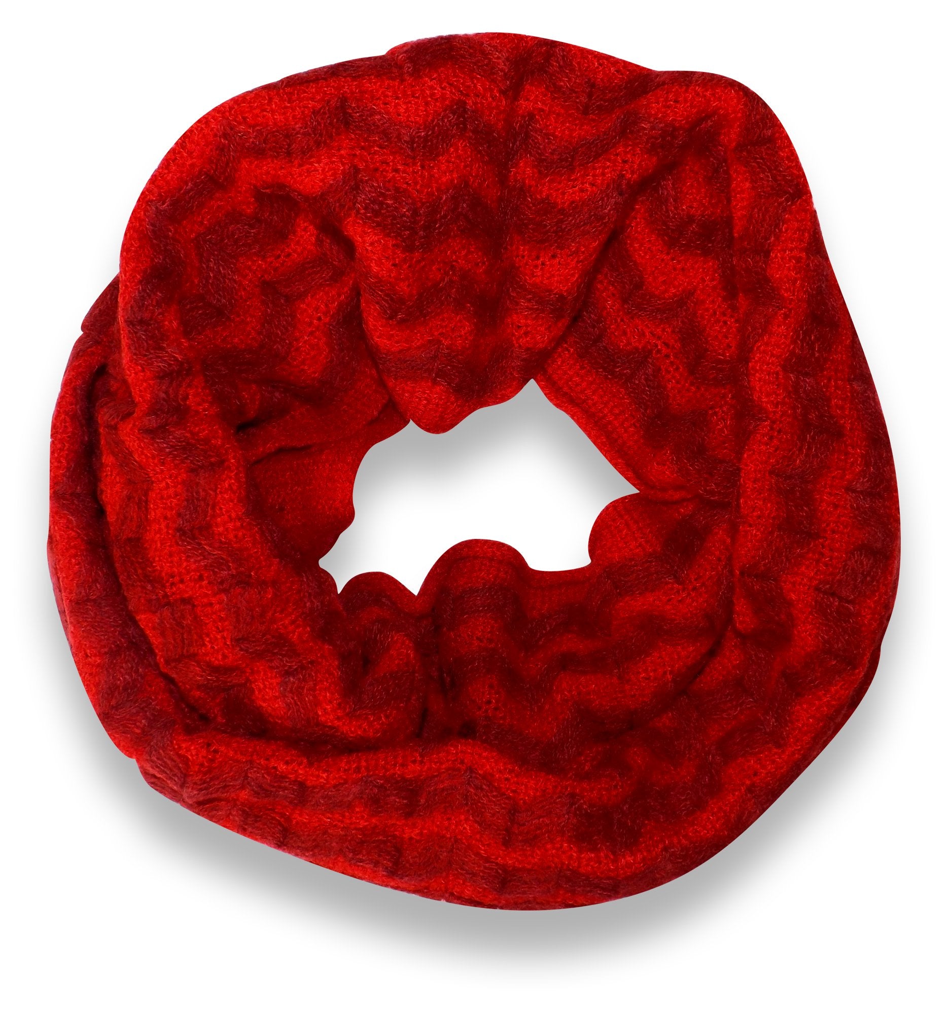 Stylish Tan Chevron Knit Infinity Scarf - Classic Loop Scarf for Women - Perfect for Fall, Winter & Holiday Outfits