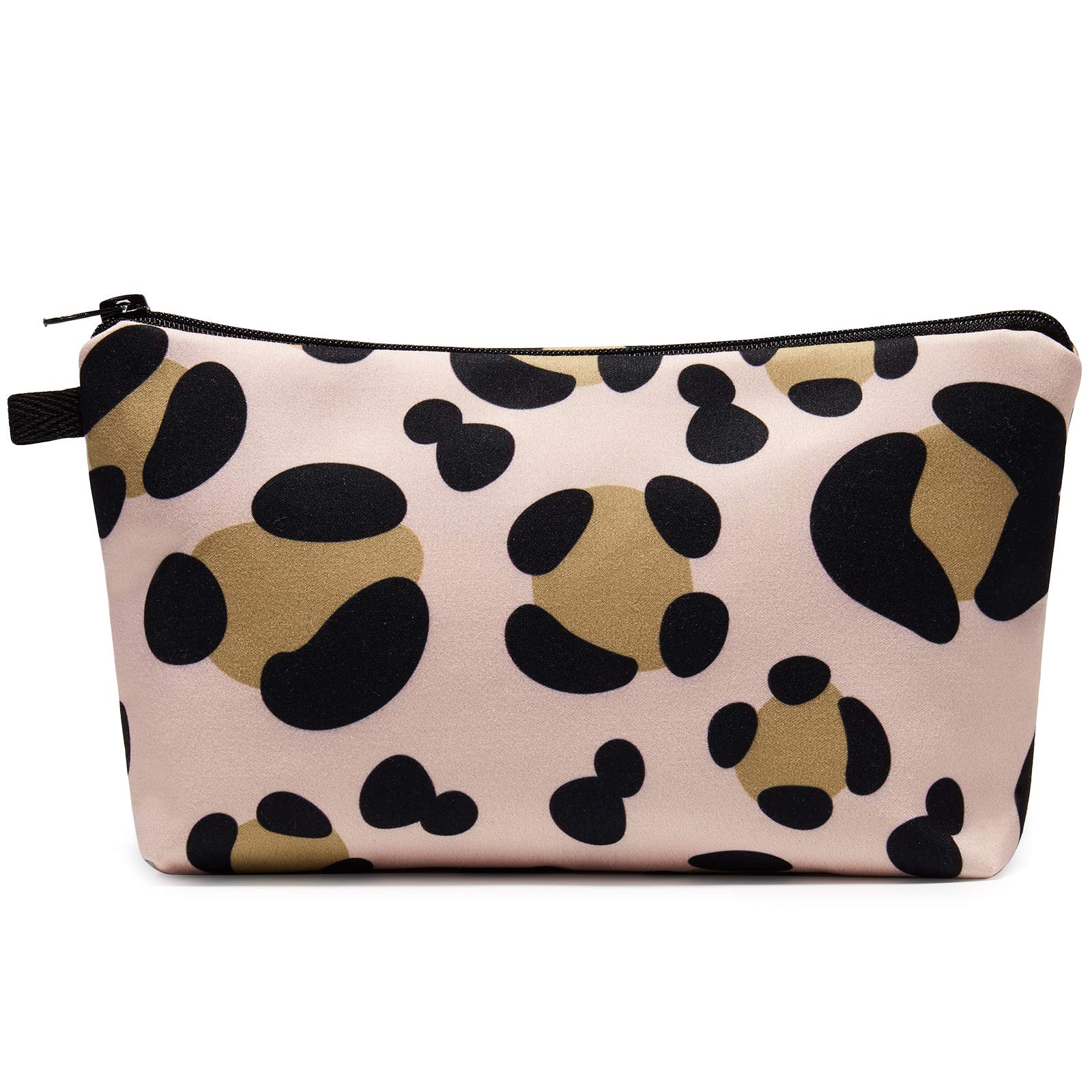 Waterproof Brown Leopard Makeup Bag for Women - Small Cosmetic Organizer Pouch for Purse, Travel & Gym - Perfect Gift for Girls & Teens