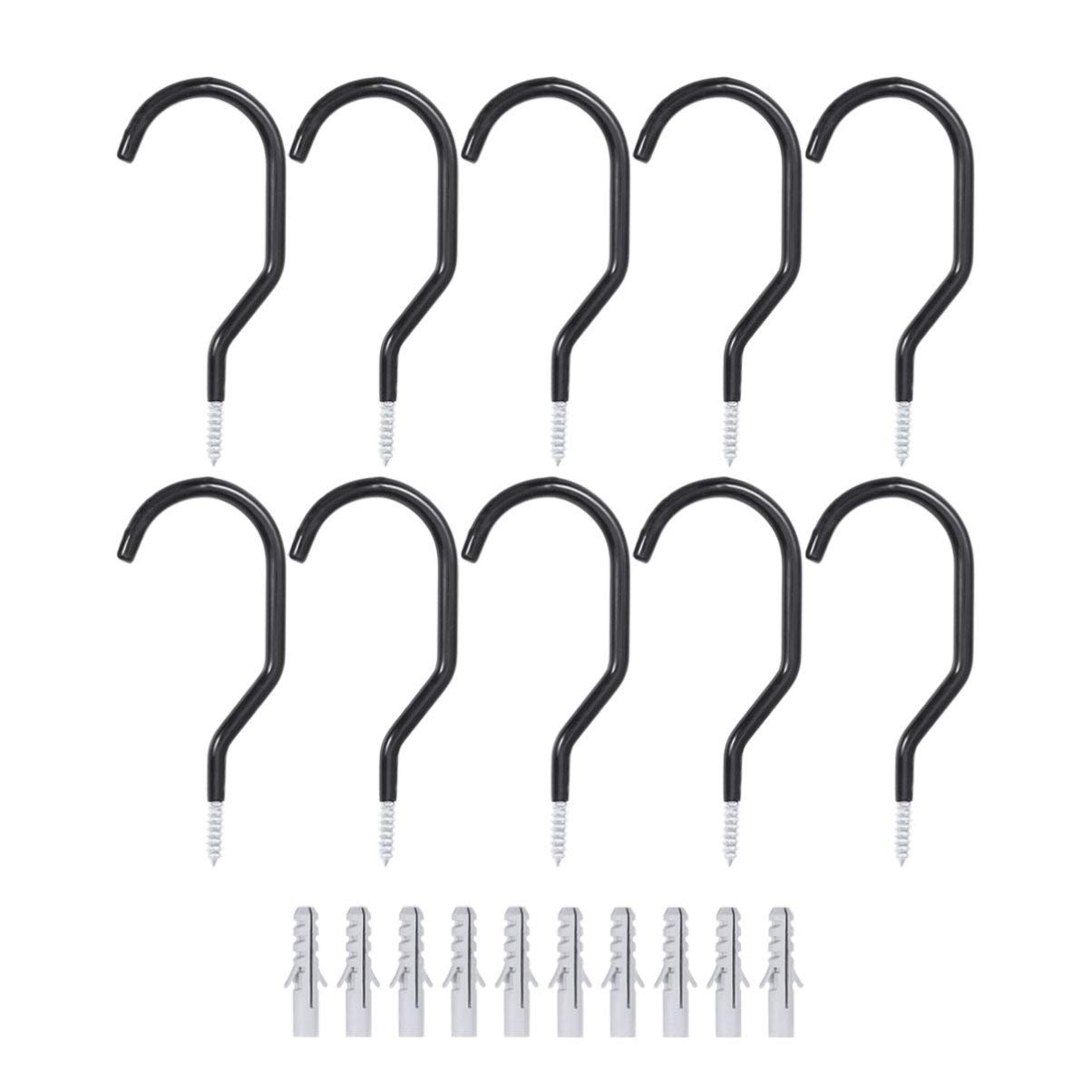 ULTECHNOVO Heavy Duty Bike Hooks - 10 Pack Wall Mounted Bicycle Hanger for Garage Storage, Ceiling & Wall Mount with Bolts - Fits Most Bikes - Perfect for Garage Organization & Space Saving Bike Storage
