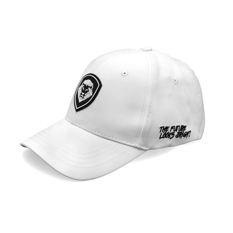 VT Shield Logo Future Looks Bright White & Black Snapback Hat - Stylish Adjustable Baseball Cap for Men & Women - Perfect for Sports, Casual Wear & Outdoor Activities