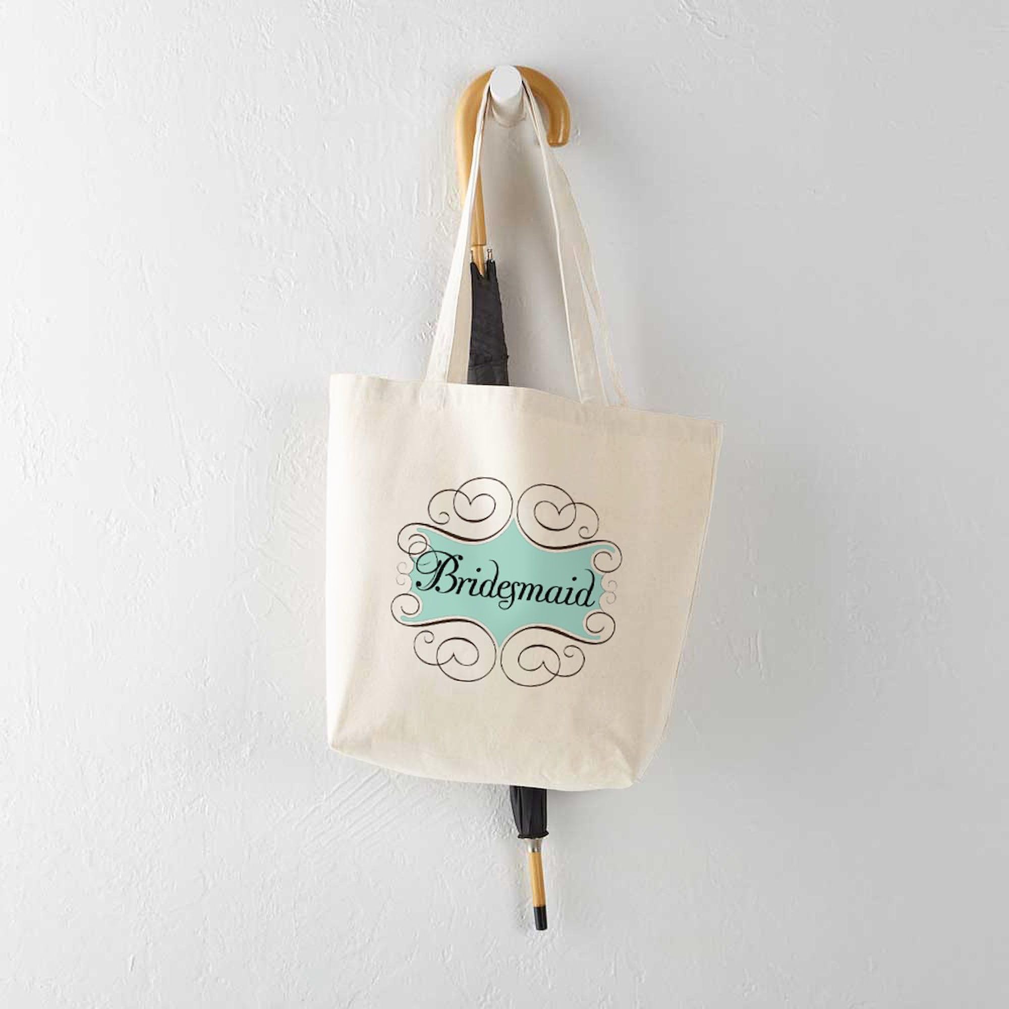 Beautiful Bridesmaid Tote Bag - Natural Canvas Reusable Shopping Bag for Weddings, Bridal Showers & Bachelorette Parties | Eco-Friendly Gift for Bridesmaids