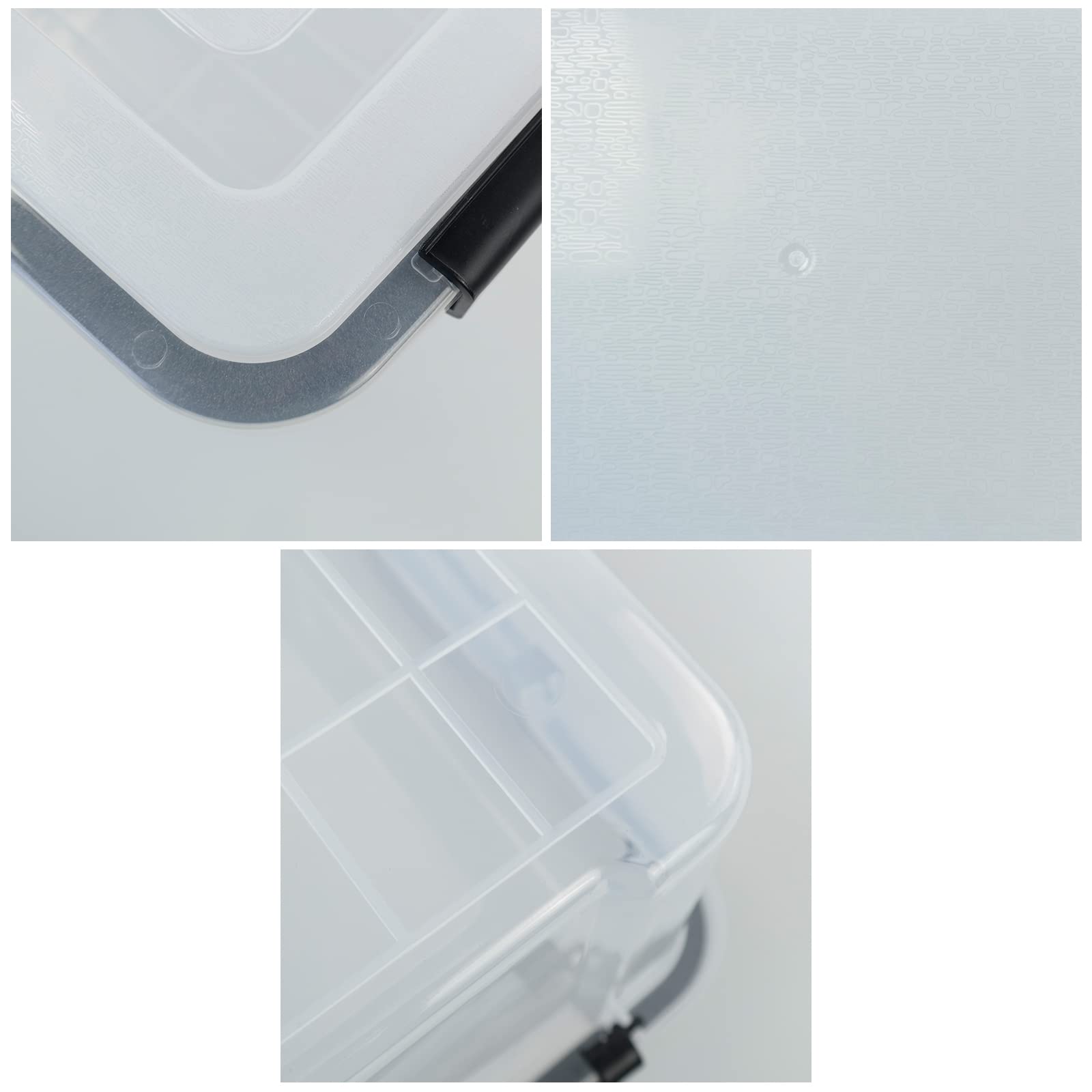 6-Pack 12 Quart Clear Plastic Storage Bins with Latching Lids - Stackable Organizing Containers for Home, Office, Closet & Garage Organization