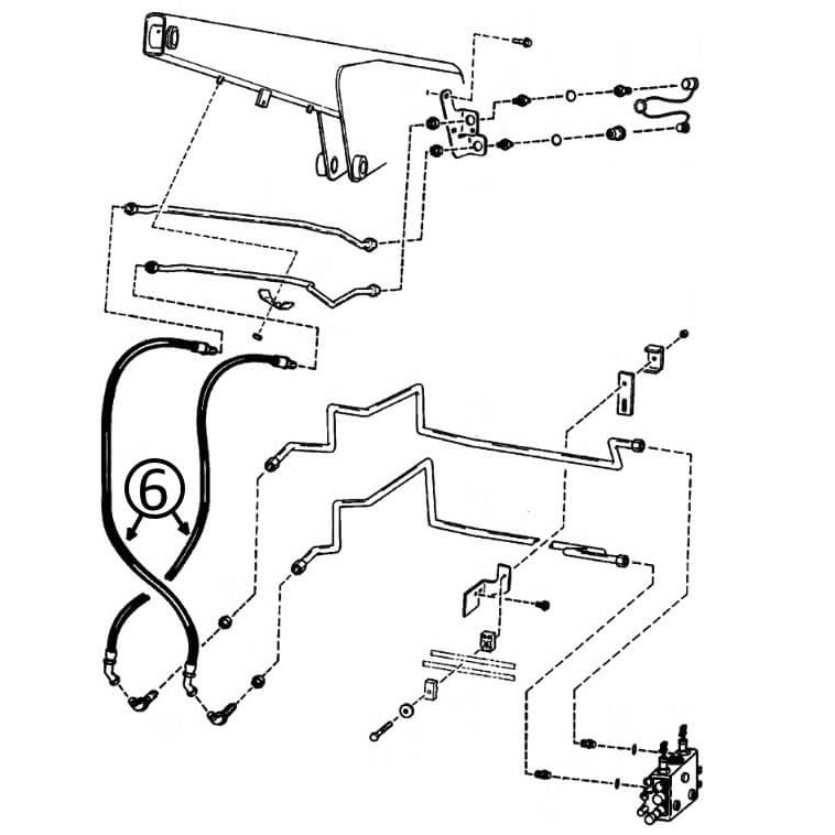 Bobcat 753 753C 753F 753G Skid Steer Loader Hydraulic Hose - #6 Auxiliary Circuit Arm Pivot Replacement Part for Construction & Landscaping Projects