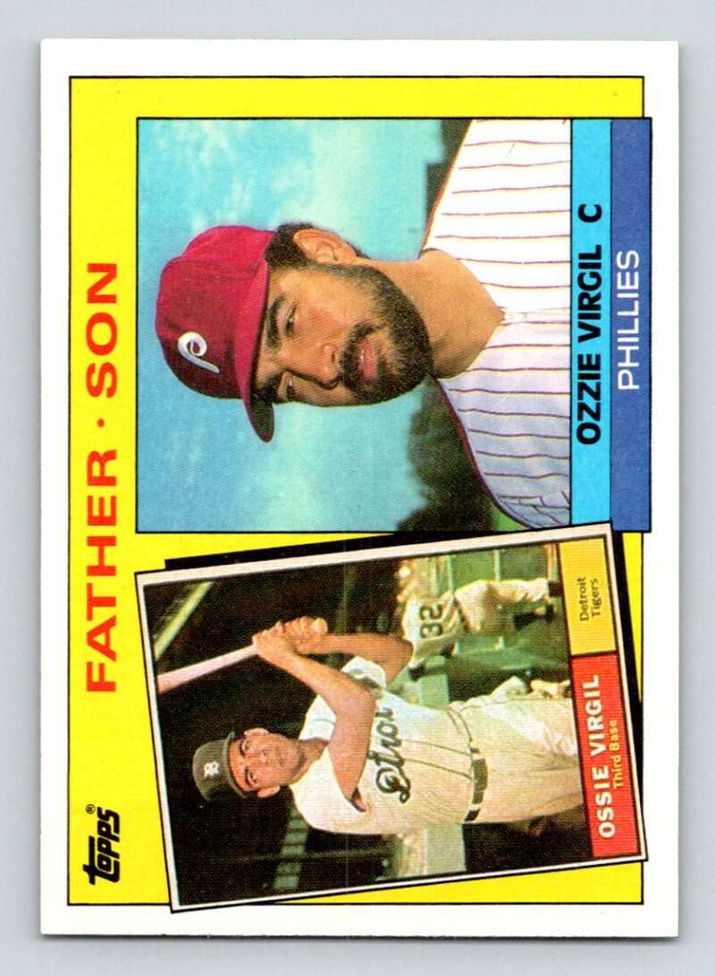 1985 Topps Baseball Card #143 Ozzie Virgil Sr. & Ozzie Virgil - Detroit Tigers & Philadelphia Phillies Father-Son MLB Trading Card - Perfect for Collectors, Sports Memorabilia Fans & Baseball History Enthusiasts