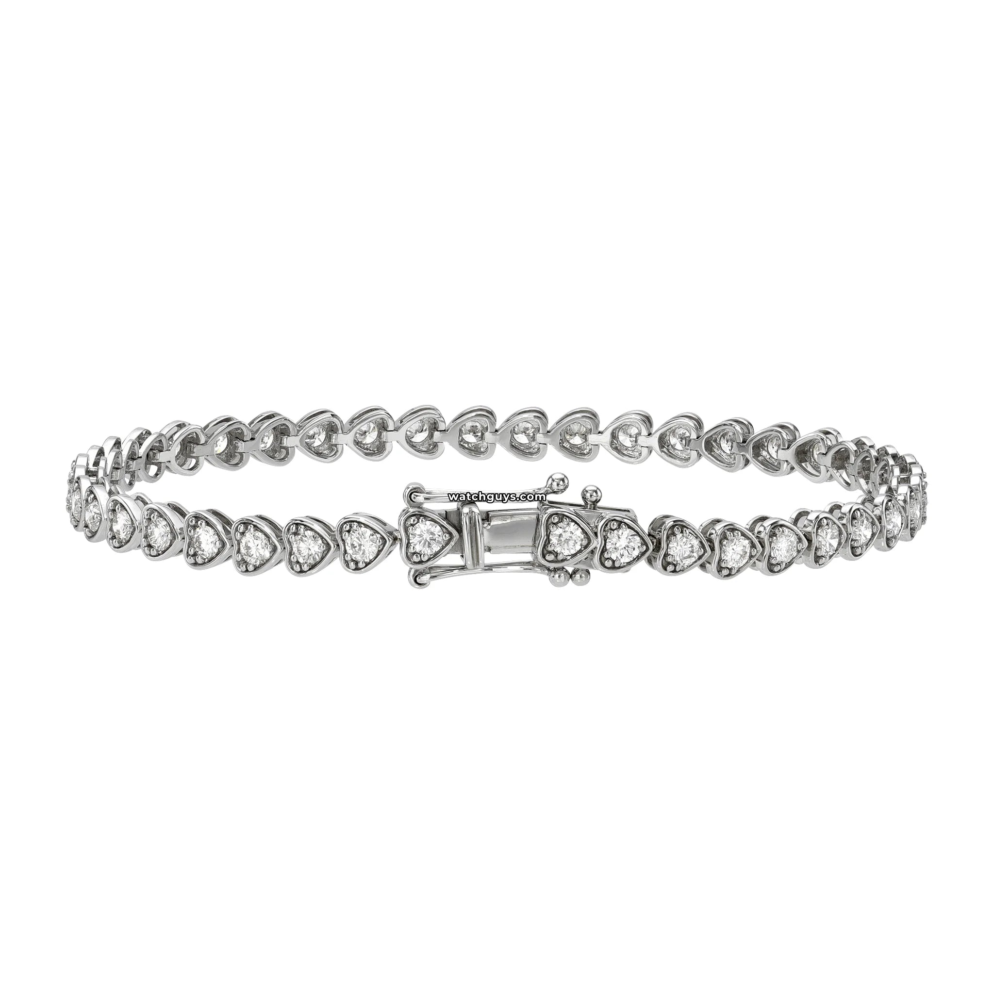 14k White Gold Heart Diamond Tennis Bracelet for Women - Elegant Gift for Valentine's Day, Anniversary & Special Occasions