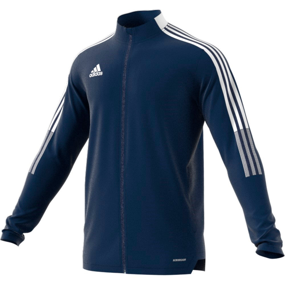 Adidas Tiro 21 Men's Training Jacket - Navy/White - Lightweight Performance Track Jacket for Running, Gym & Outdoor Sports