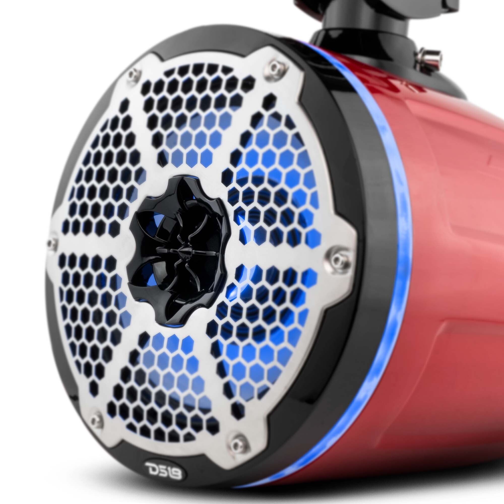 NXL 8 Neodymium Marine & Powersports Speakers with Built-in Passive Radiator, 1 Driver & RGB LED Lights - 180W RMS (Red) - Perfect for Boats, ATVs & Outdoor Adventures