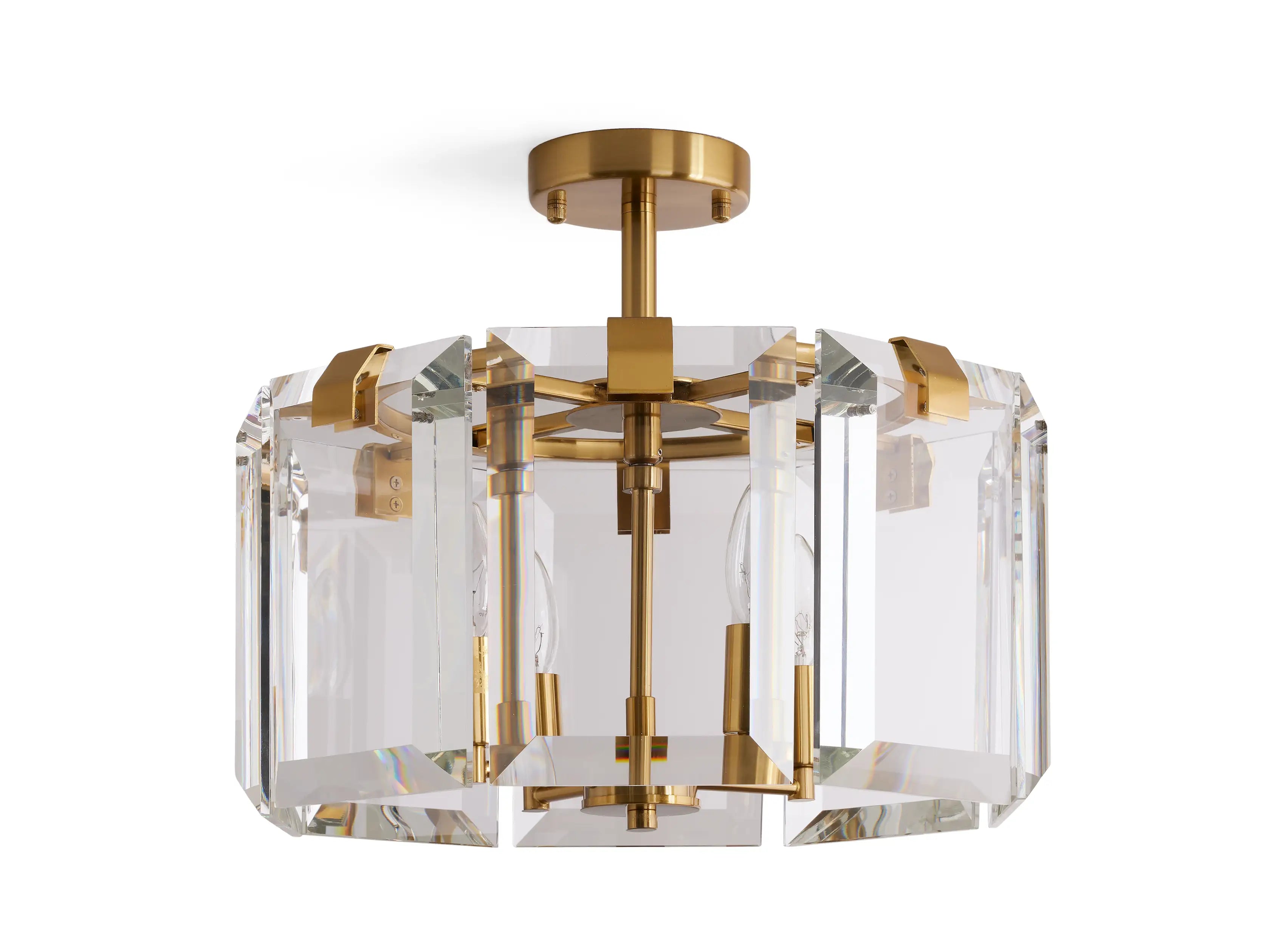 Amaya 4-Light Flush Mount Ceiling Light Fixture - Modern LED Chandelier for Bedroom, Living Room & Hallway Lighting