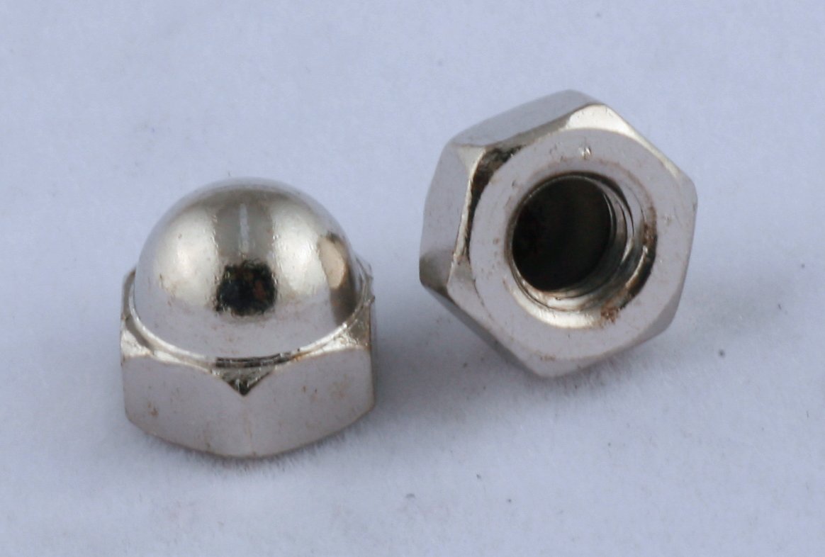 1/4-20 Acorn Cap Nuts - 100 Pack Steel Nickel Plated Hex Dome Nuts for Furniture, Automotive & DIY Projects - Rust-Resistant Finish