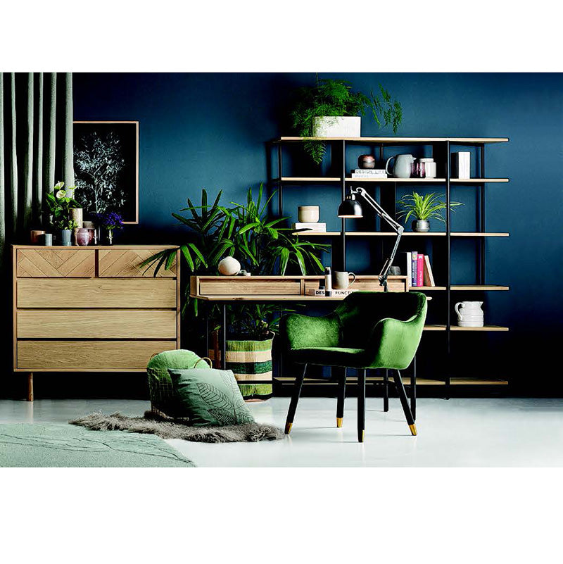 DOVER Study Desk 120cm - Natural & Black Home Office Desk for Students & Professionals - Perfect for Small Spaces, Bedrooms & Dorm Rooms