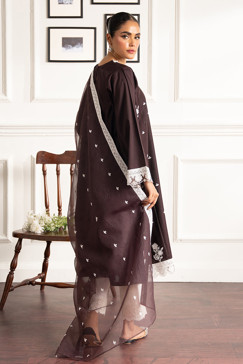Brown Ochre 2-Piece Set (Shirt & Dupatta) - Elegant Ethnic Outfit for Women | Perfect for Festivals, Weddings & Special Occasions