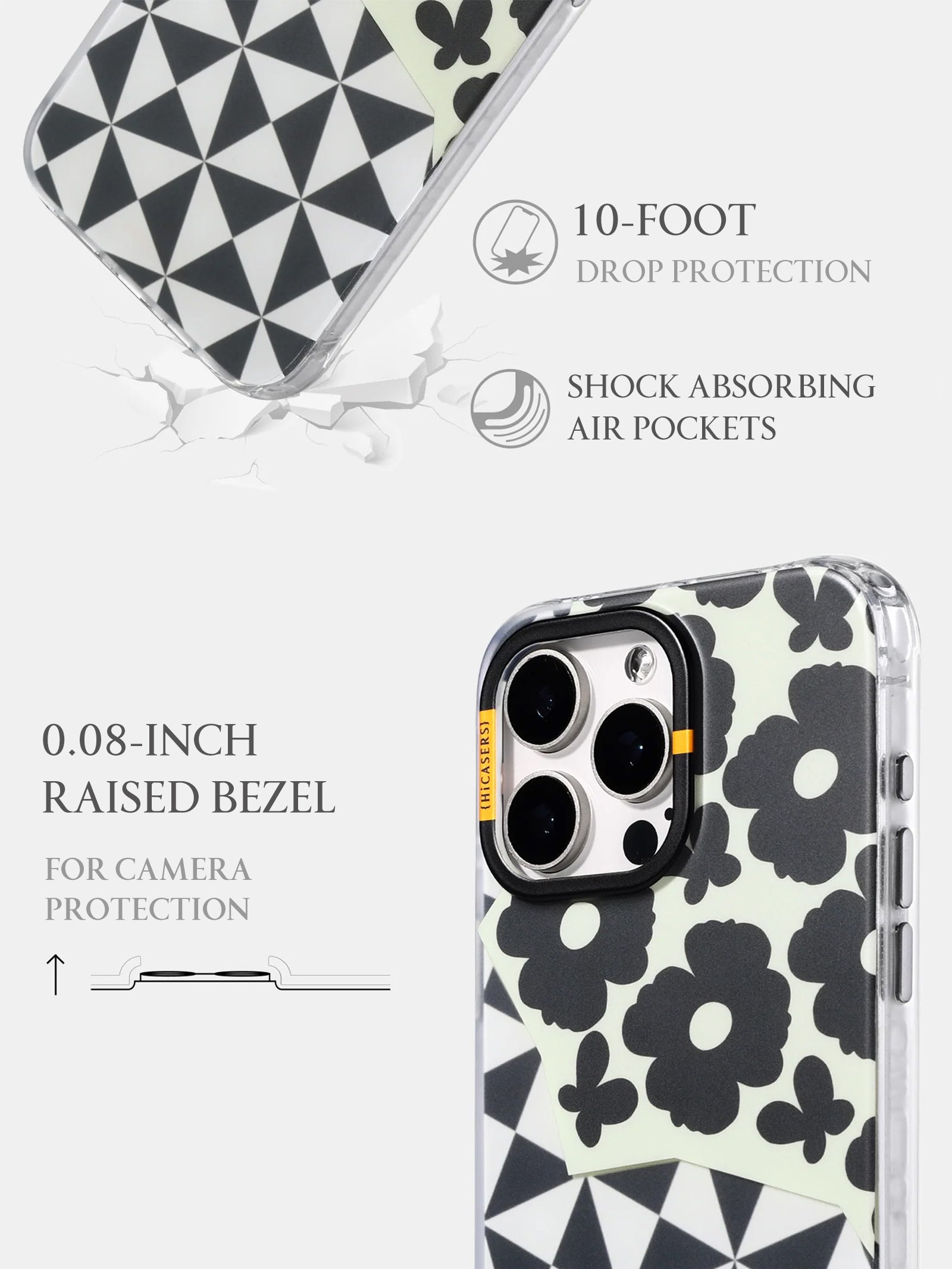 Geometric Mosaic Phone Case - Light Blue Aesthetic Design for iPhone & Samsung | Trendy Protective Cover for Everyday Use & Travel