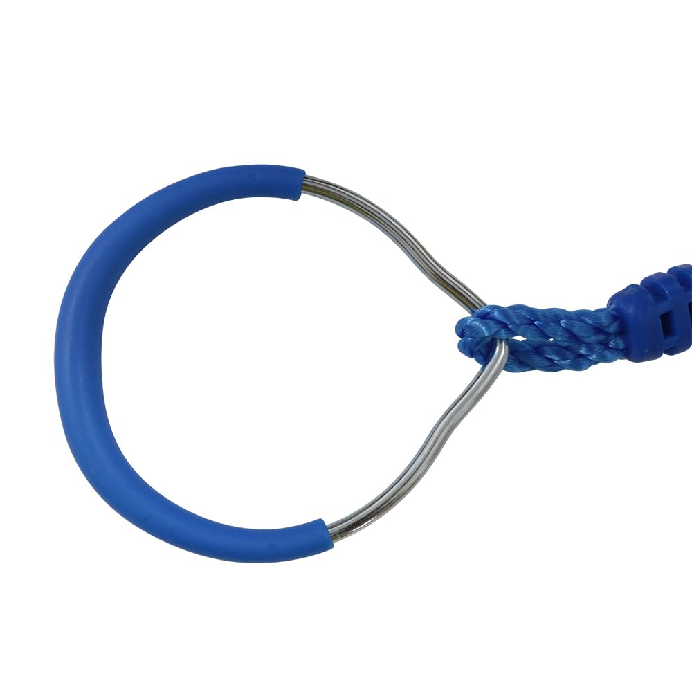 Premium Hanging Gymnastic Rings for Kids - Outdoor Ninja Warrior Obstacle Course Equipment with Carabiner Clips | Perfect for Backyard Playgrounds, Climbing Frames, Garden Swings & Slackline Training | Durable Blue Fitness Rings for Home Exercise & Kids Ninja Training