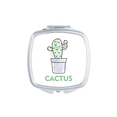 DIYthinker Cactus Succulents Potted Plant Watercolor Mirror - Portable Compact Pocket Makeup Mirror with Double Sided Glass - Perfect for Travel, Home Decor & Gift Giving