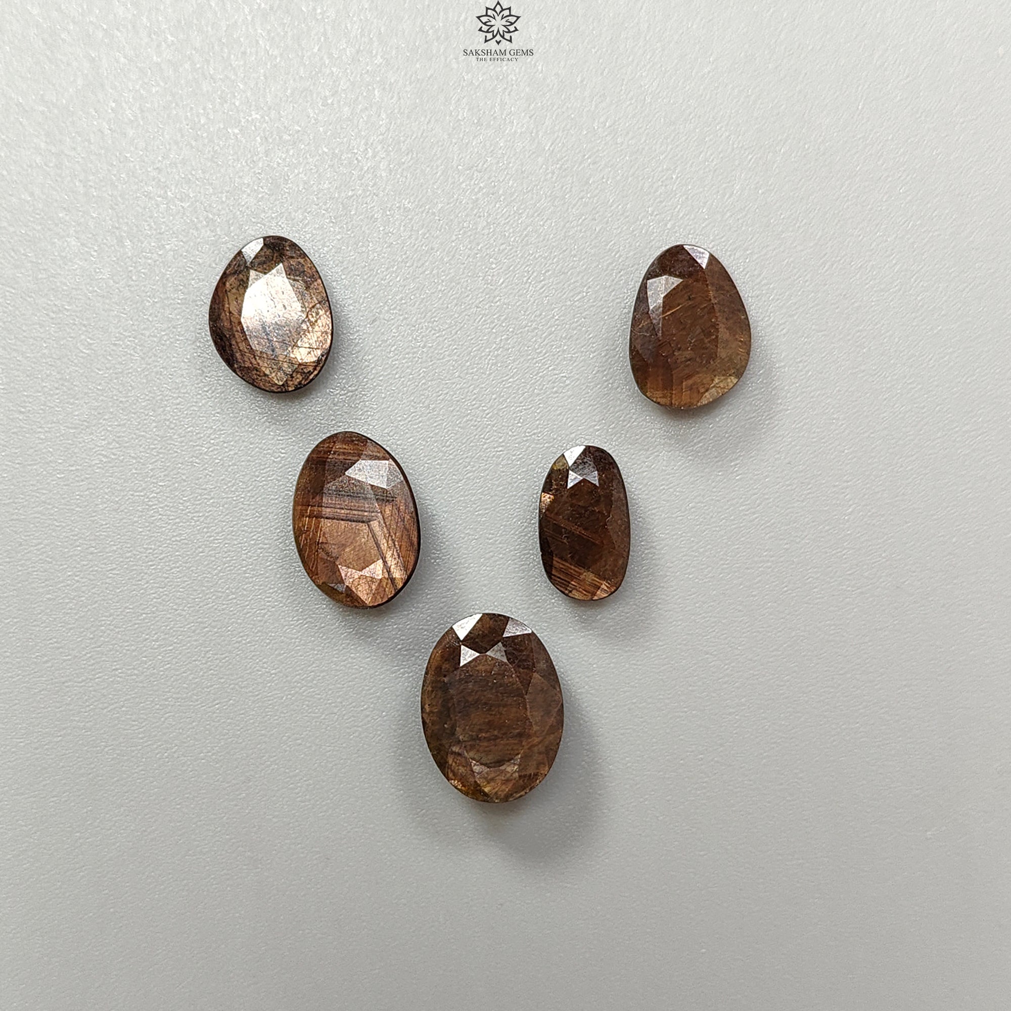 Natural Untreated Golden Brown Chocolate Sapphire Gemstone - Faceted Cut Fancy Shape (3pcs/5pcs Set) for Jewelry Making, Engagement Rings & Luxury Gift Giving