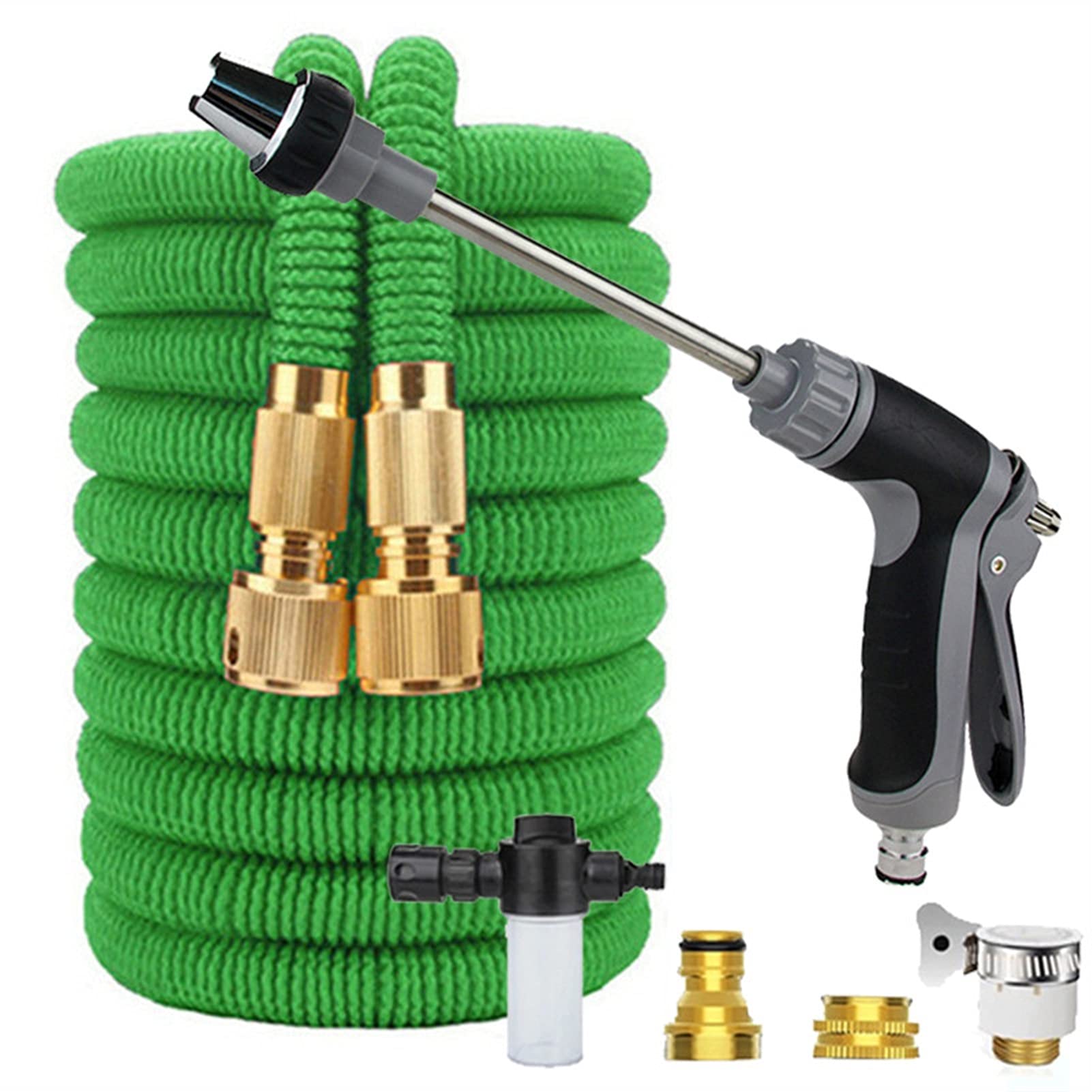 **RWEAONT Expandable Garden Hose 50ft - High Pressure Flexible Water Hose for Car Washing, Lawn Watering & Outdoor Cleaning with Spray Nozzle (1/2 Inch, Lightweight & Kink-Free) - Perfect for Home, Yard, and RV Use**
