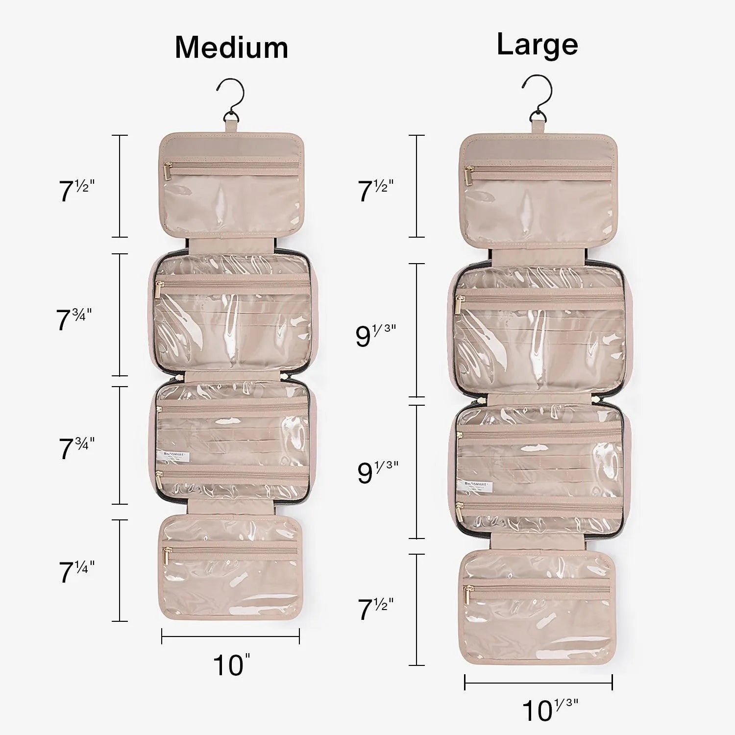 Bonchemin Pink Travel Toiletry Bag - Compact & Waterproof Cosmetic Organizer for Women - Perfect for Travel, Gym, and Daily Use