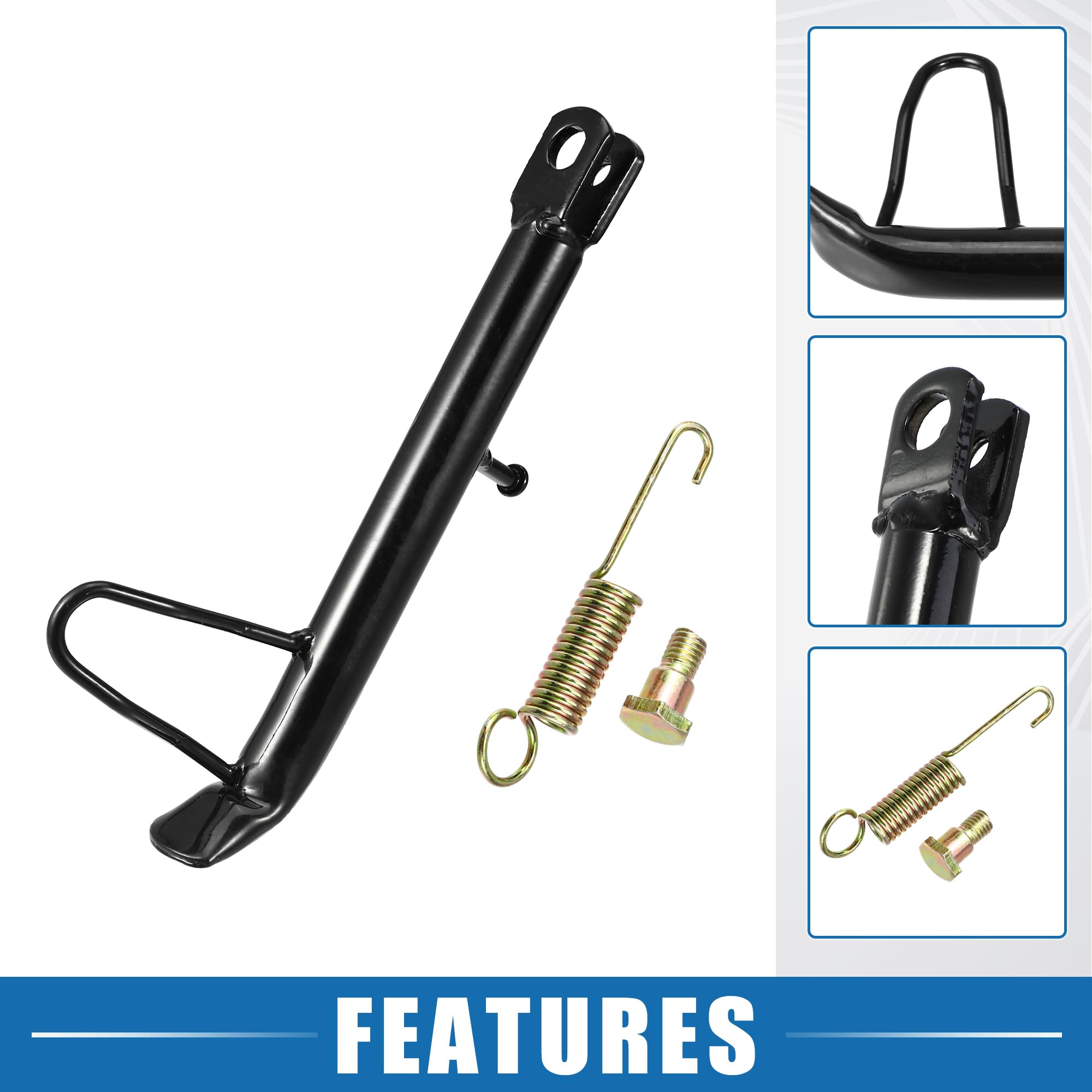 24cm Motorcycle Kickstand - Non-Slip Iron Side Stand for Secure Parking