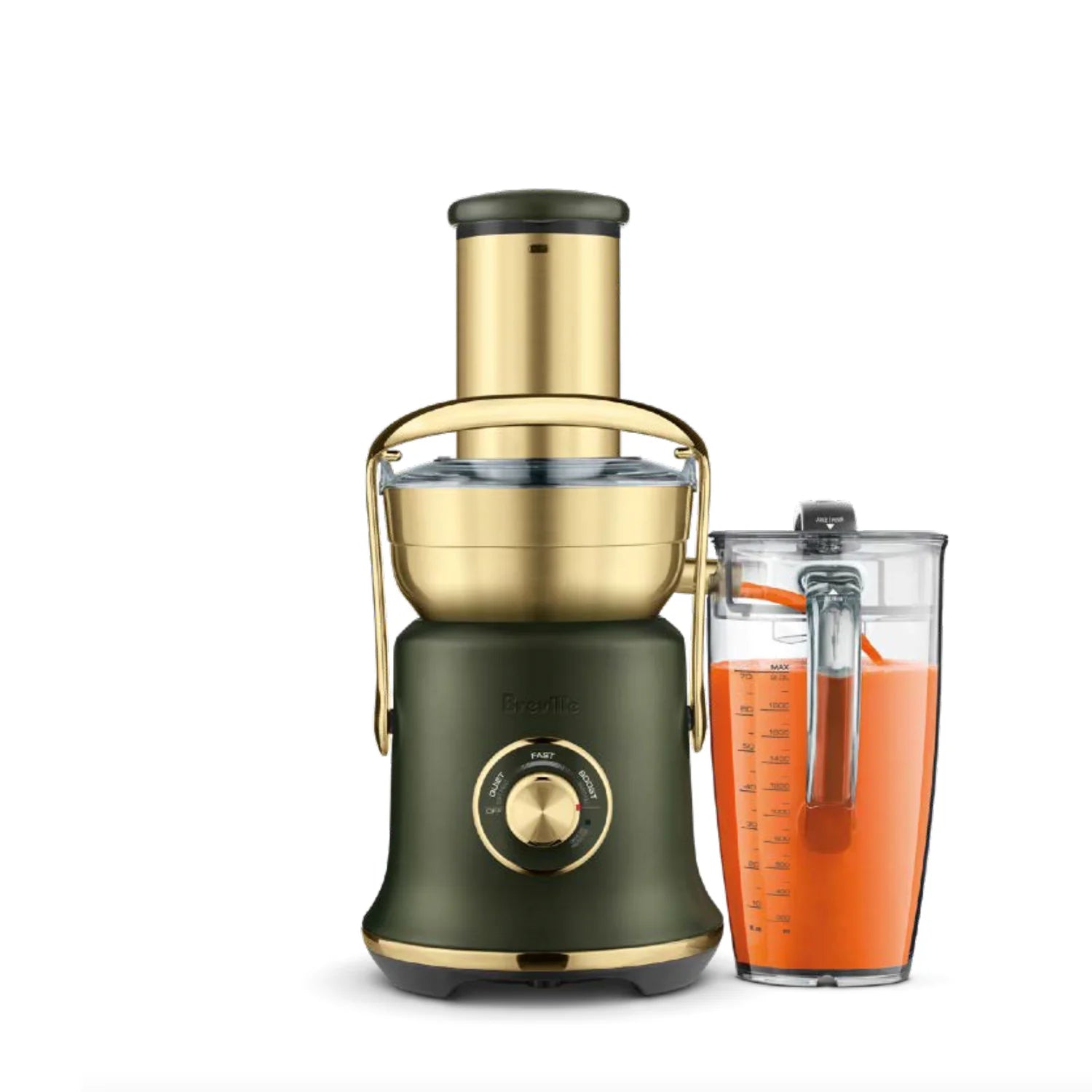 Breville Juice Fountain Cold XL Juicer - High Speed Commercial Grade Juicer for Fruits & Vegetables, BPA Free, Large Feed Chute (Olive Tapenade Brass, Model BJE830OLB) - Perfect for Healthy Juicing at Home, Restaurants & Juice Bars