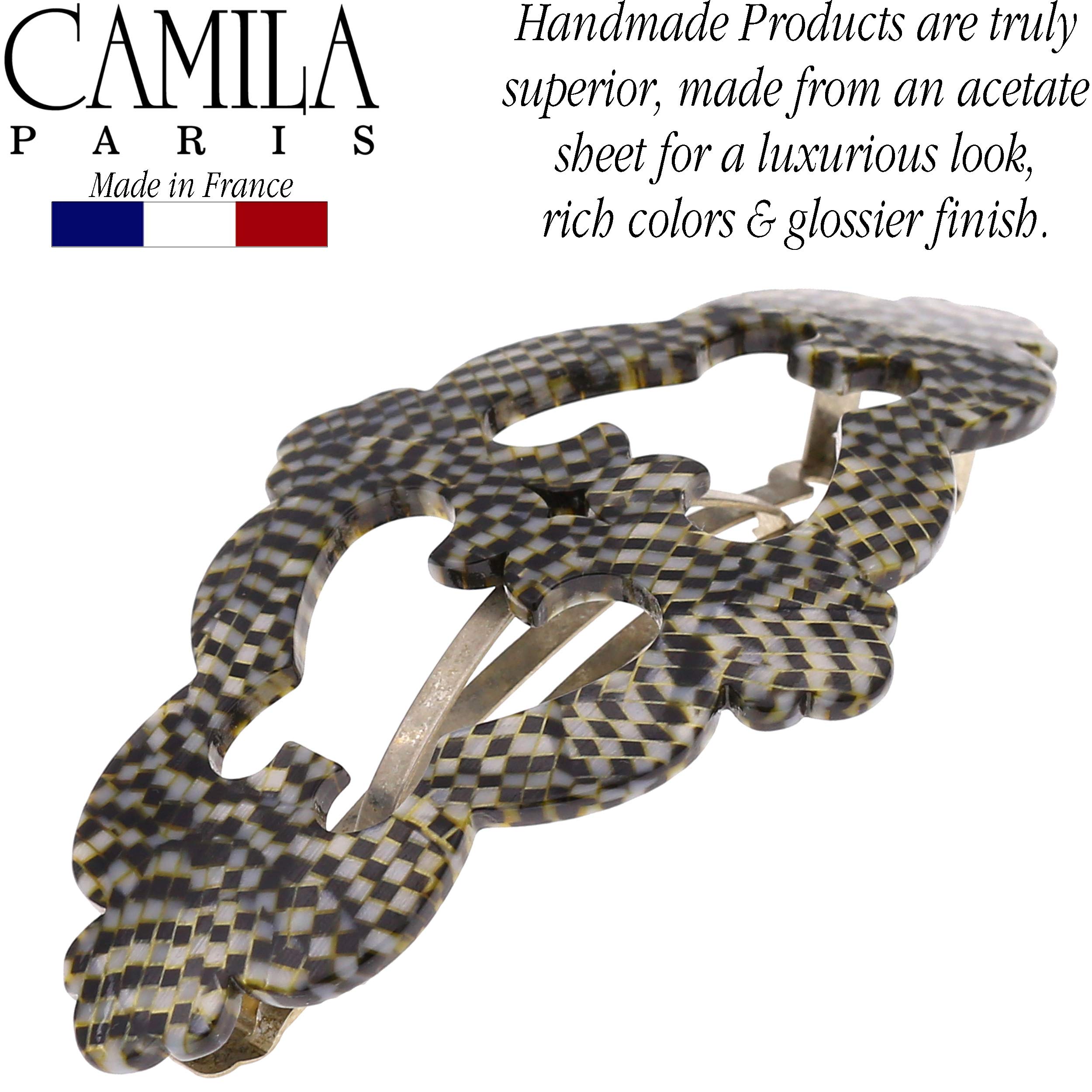 Camila Paris V107 French Hair Barrette Clip - Handmade Opera Hair Clip for Girls & Women, Strong Hold Grip, No Slip, Durable Hair Accessory | Perfect for Weddings, Parties & Everyday Styling | Made in France
