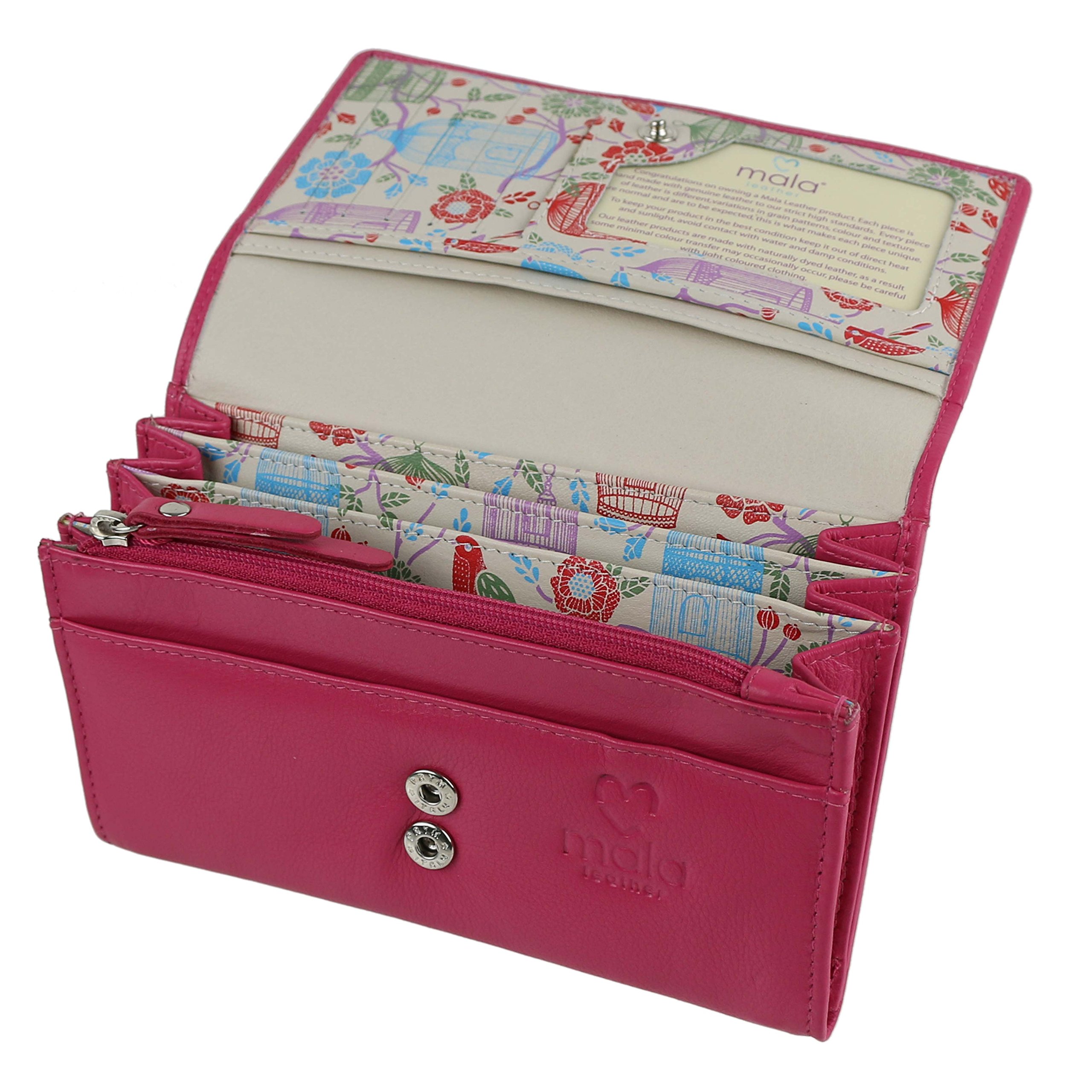 Women's Genuine Leather Long Flap Crossbody Wallet Purse - Pink | Fashionable RFID Blocking Clutch for Everyday Use & Special Occasions