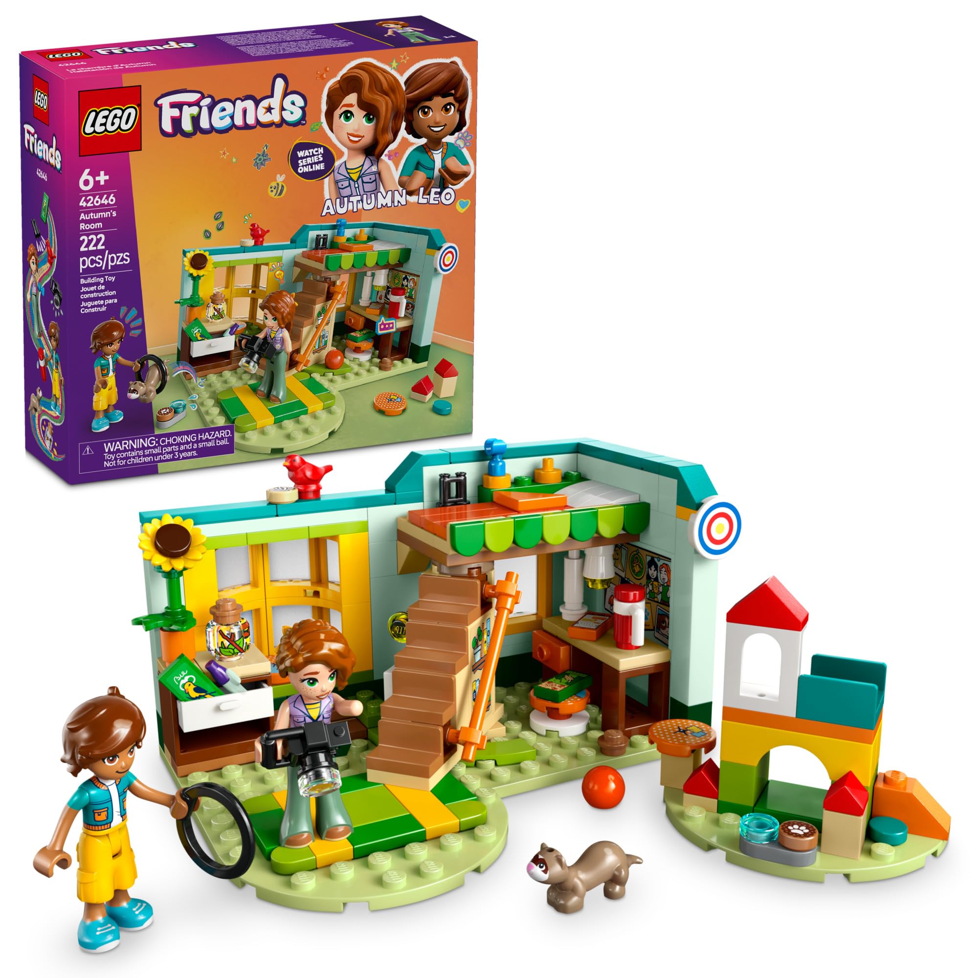 LEGO Friends Autumn’s Room Building Toy Set - Creative Pretend Play for Kids Ages 6+ (Girls & Boys) - Includes 2 Mini-Dolls, Bandit The Ferret & Bird Figure - Perfect Birthday Gift Idea - 42646 - Great for Imaginative Play, Room Decor & STEM Learning