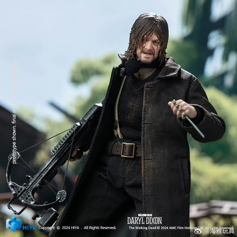 HIYA 16CM 1/12 Scale The Walking Dead Daryl Dixon Action Figure - Highly Detailed Collectible Model for Display & Role Play | Perfect for Fans, Collectors & Diorama Scenes