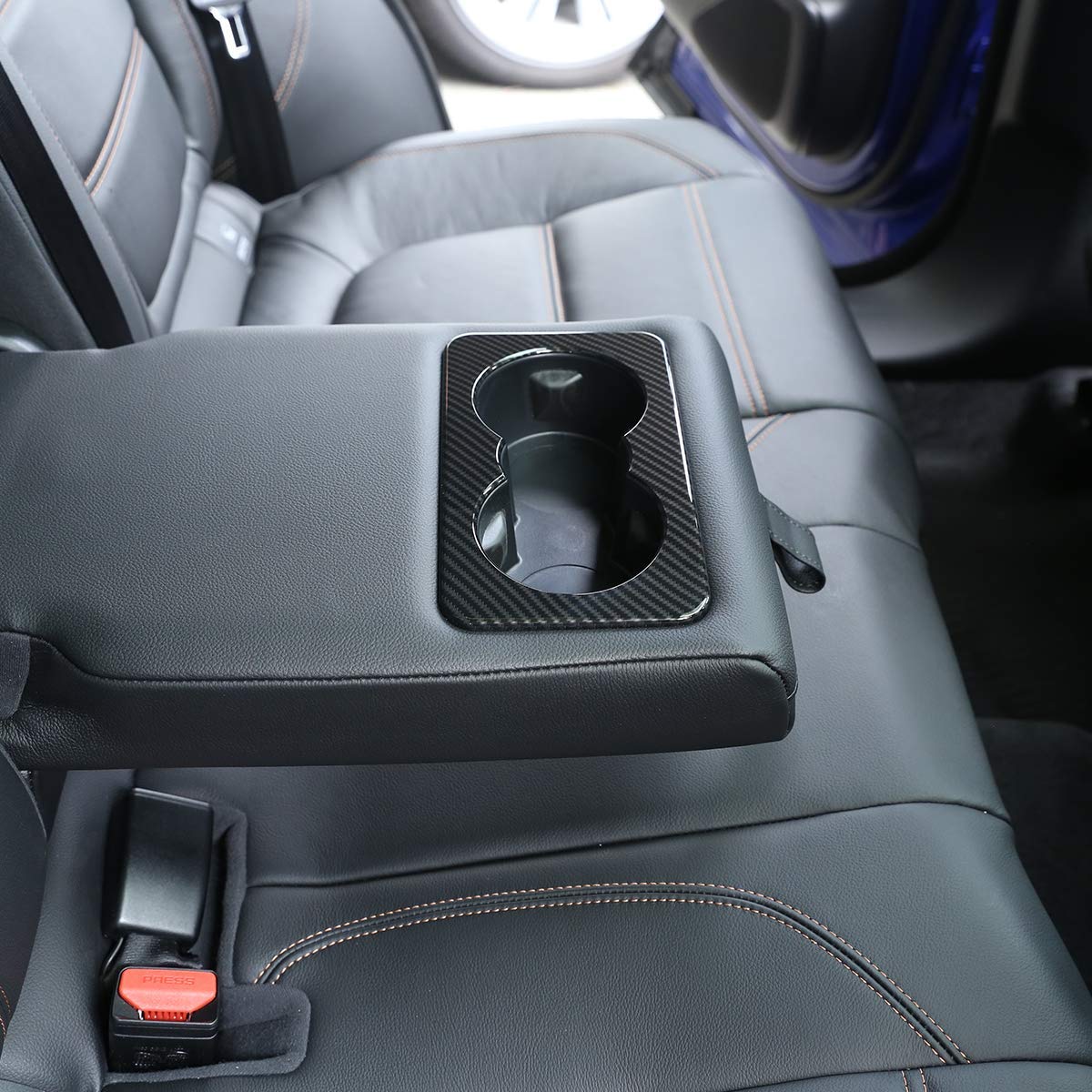 Carbon Fiber Car Rear Seat Cup Holder Cover Trim for Jaguar F-Pace X761 XE X760 XF X260 - Auto Accessories for Luxury Car Interior Upgrade & Organization